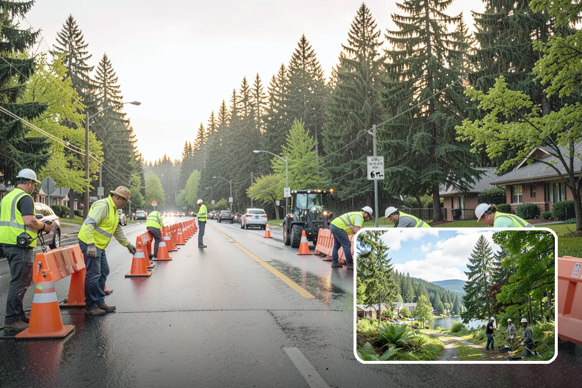 Tree Mulching in Lake Forest Park, King County, WA - Conserves soil moisture and suppresses weeds