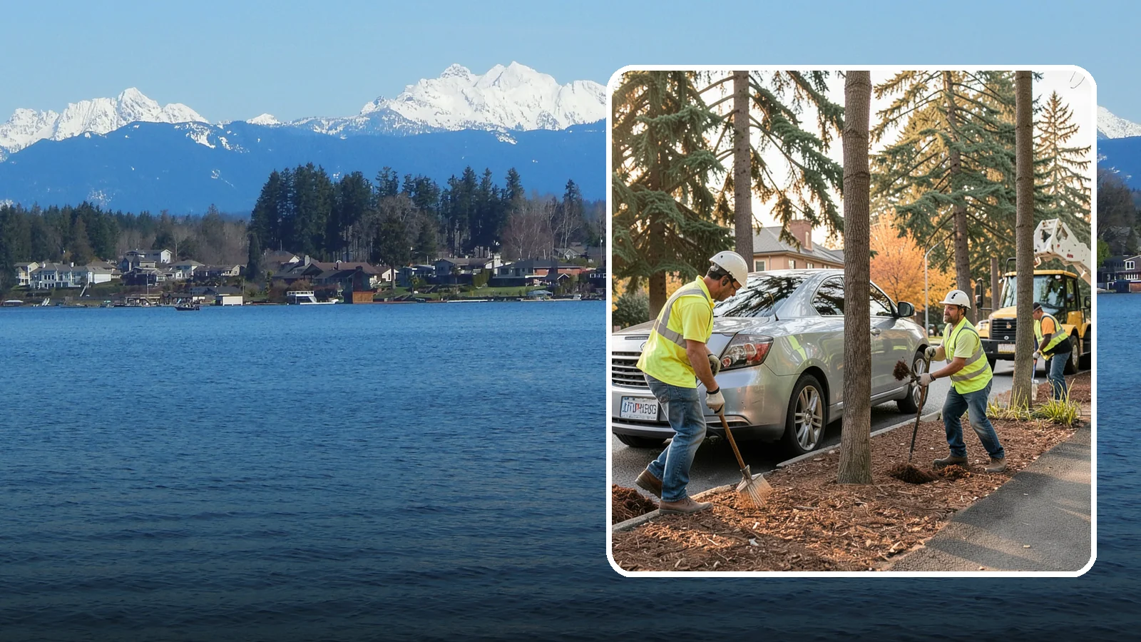 Tree Mulching in Lake Stevens, Snohomish County, WA - Installation and refresh of mulch rings around public trees to conserve moisture, suppress weeds, and protect trunks from...