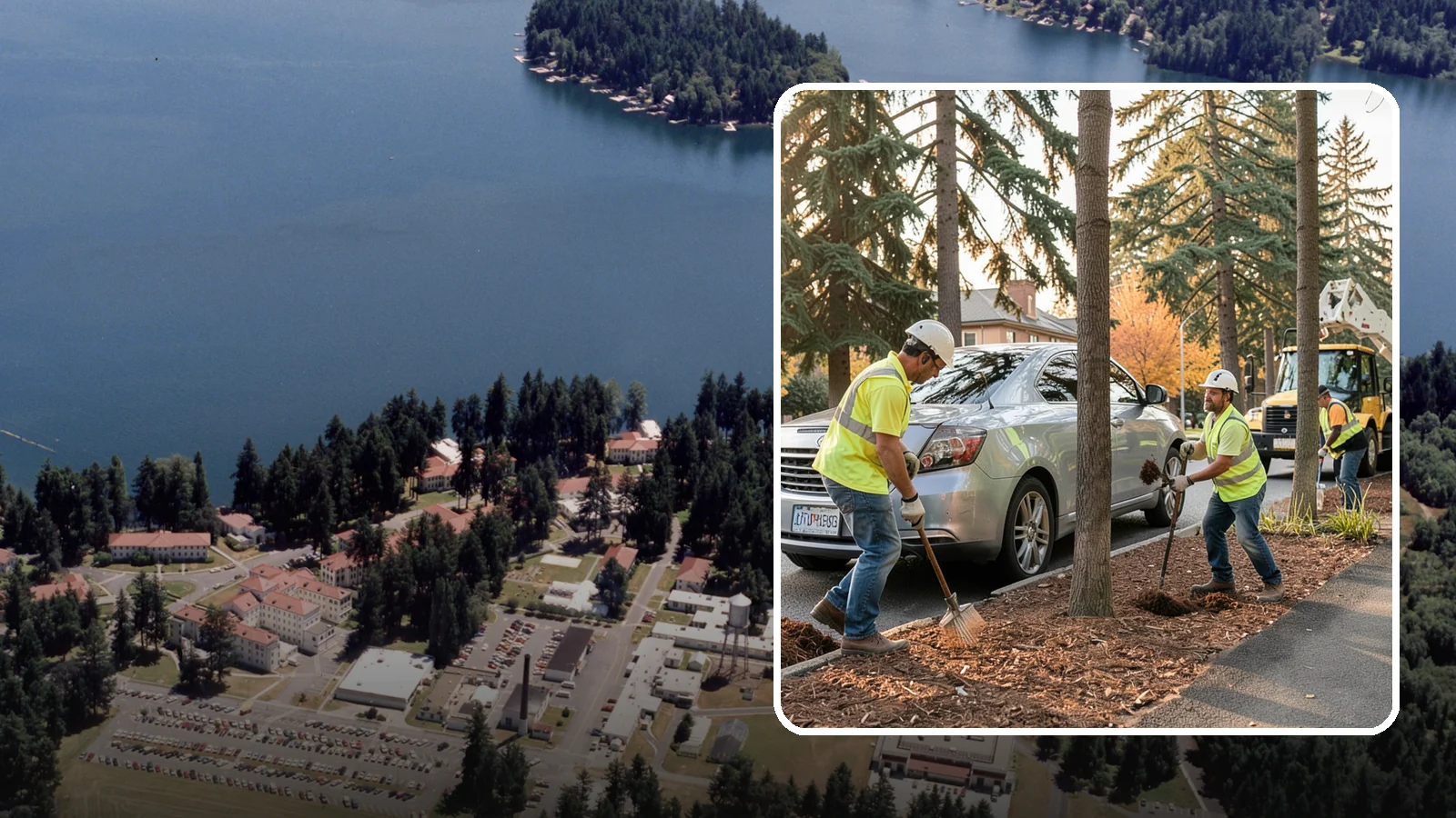 Tree Mulching in Lakewood, Pierce County, WA - Installation and refresh of mulch rings around public trees to conserve moisture, suppress weeds, and protect trunks from...