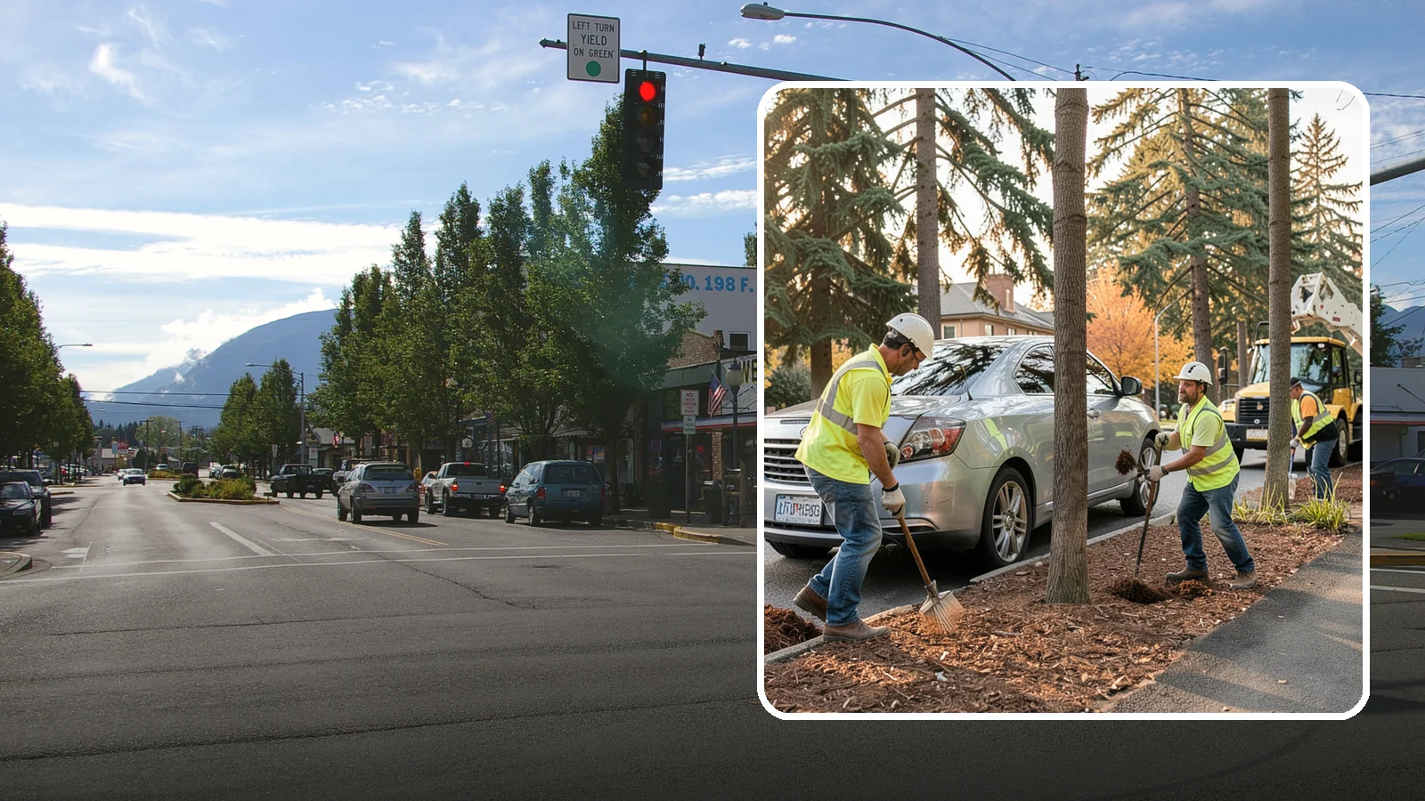 Tree Mulching in North Bend, King County, WA - Installation and refresh of mulch rings around public trees to conserve moisture, suppress weeds, and protect trunks from...