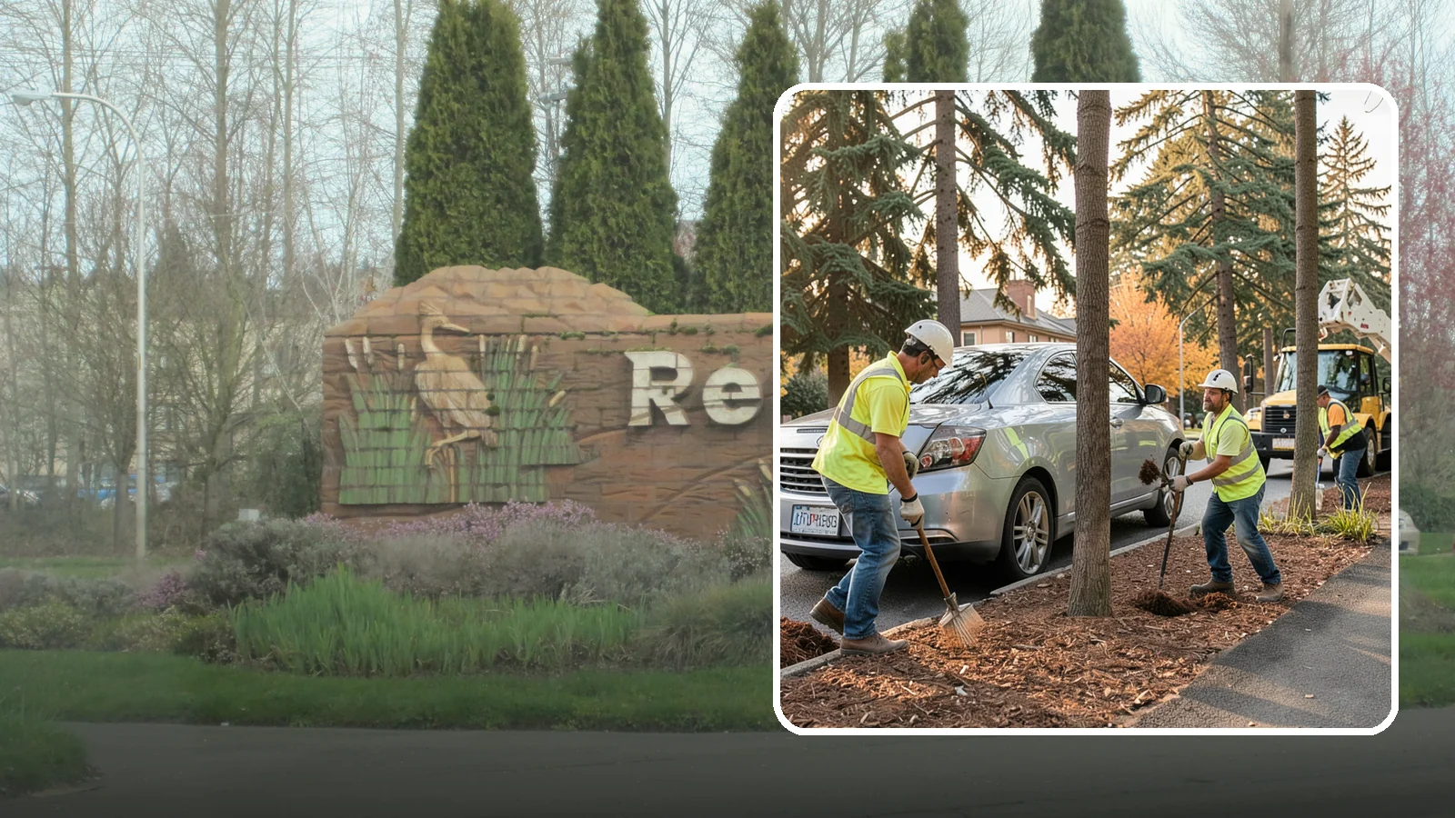 Tree Mulching in Renton, King County, WA - Installation and refresh of mulch rings around public trees to conserve moisture, suppress weeds, and protect trunks from...