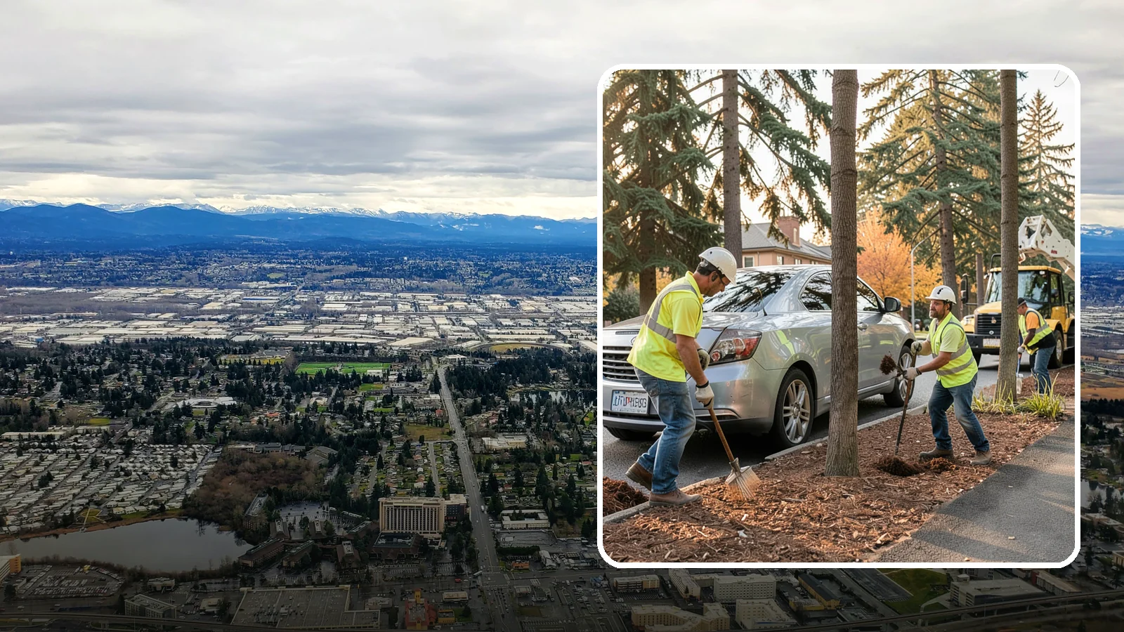 Tree Mulching in SeaTac, King County, WA - Installation and refresh of mulch rings around public trees to conserve moisture, suppress weeds, and protect trunks from...