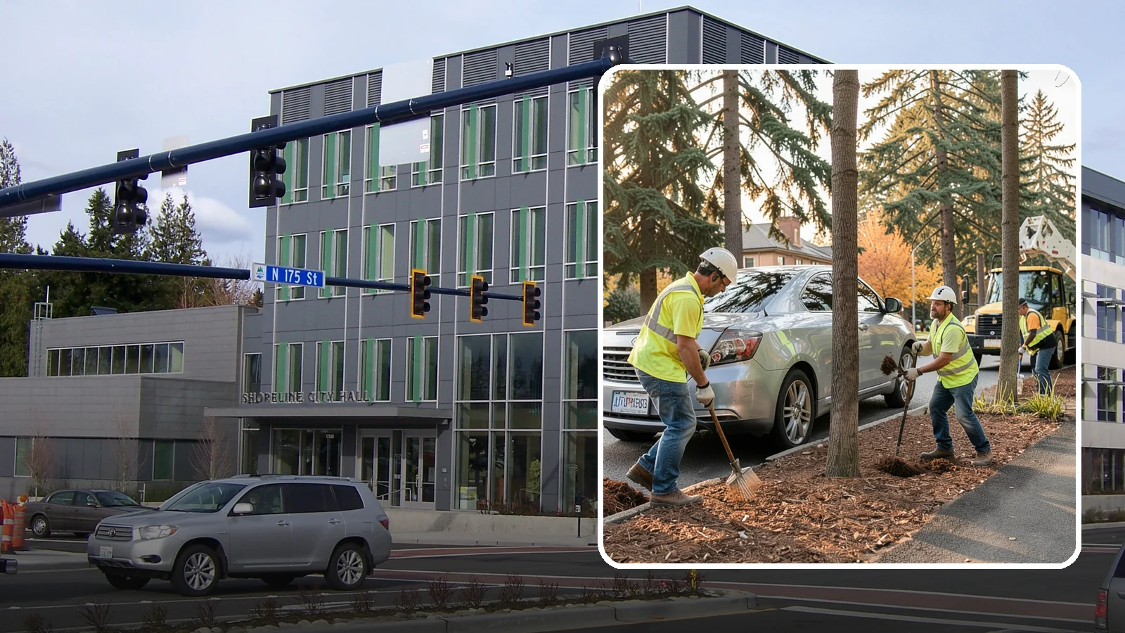 Tree Mulching in Shoreline, King County, WA - Installation and refresh of mulch rings around public trees to conserve moisture, suppress weeds, and protect trunks from...
