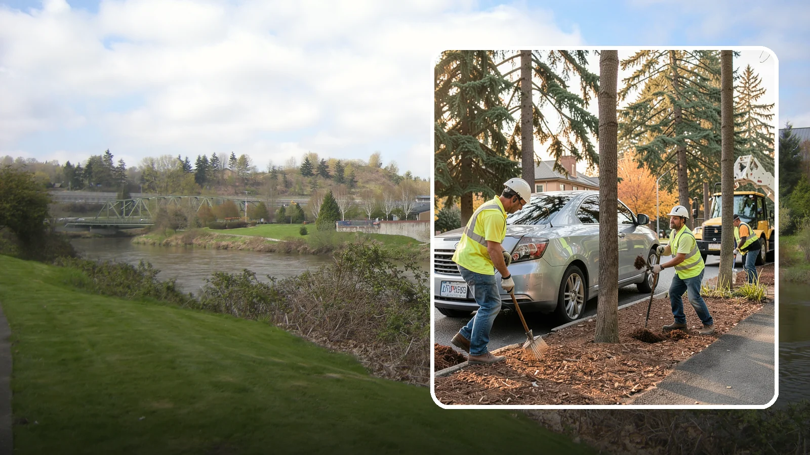 Tree Mulching in Tukwila, King County, WA - Installation and refresh of mulch rings around public trees to conserve moisture, suppress weeds, and protect trunks from...