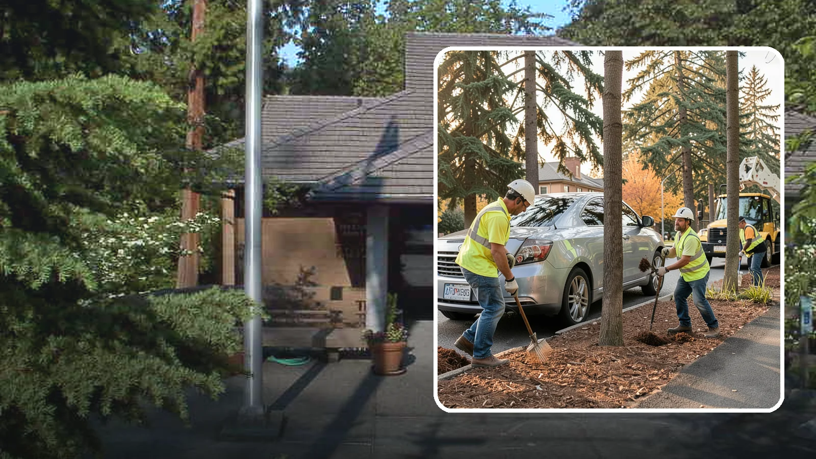 Tree Mulching in Yarrow Point, King County, WA - Installation and refresh of mulch rings around public trees to conserve moisture, suppress weeds, and protect trunks from...