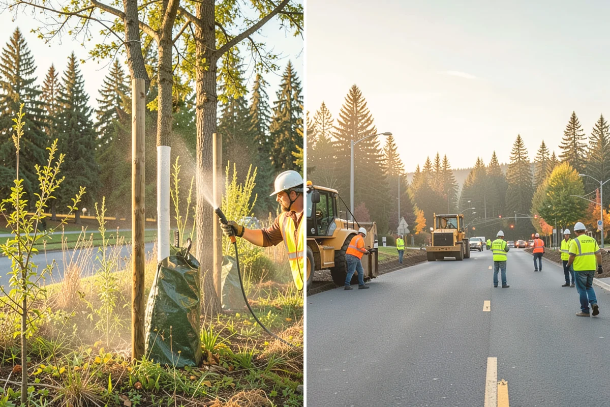 Tree Planting in Index, Snohomish County, WA - Site and species plan checked against utilities and clearances