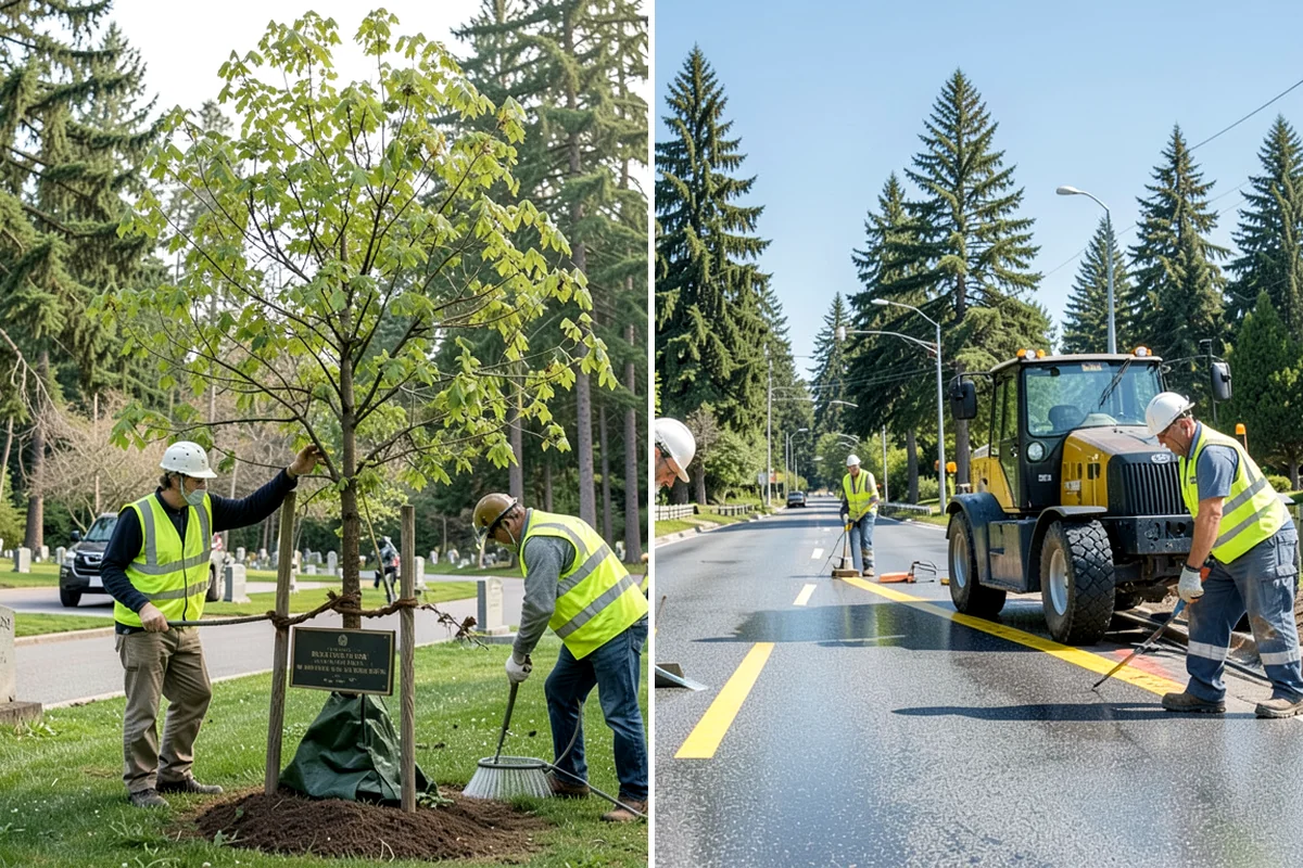 Tree Planting in Normandy Park, King County, WA - Site and species plan checked against utilities and clearances