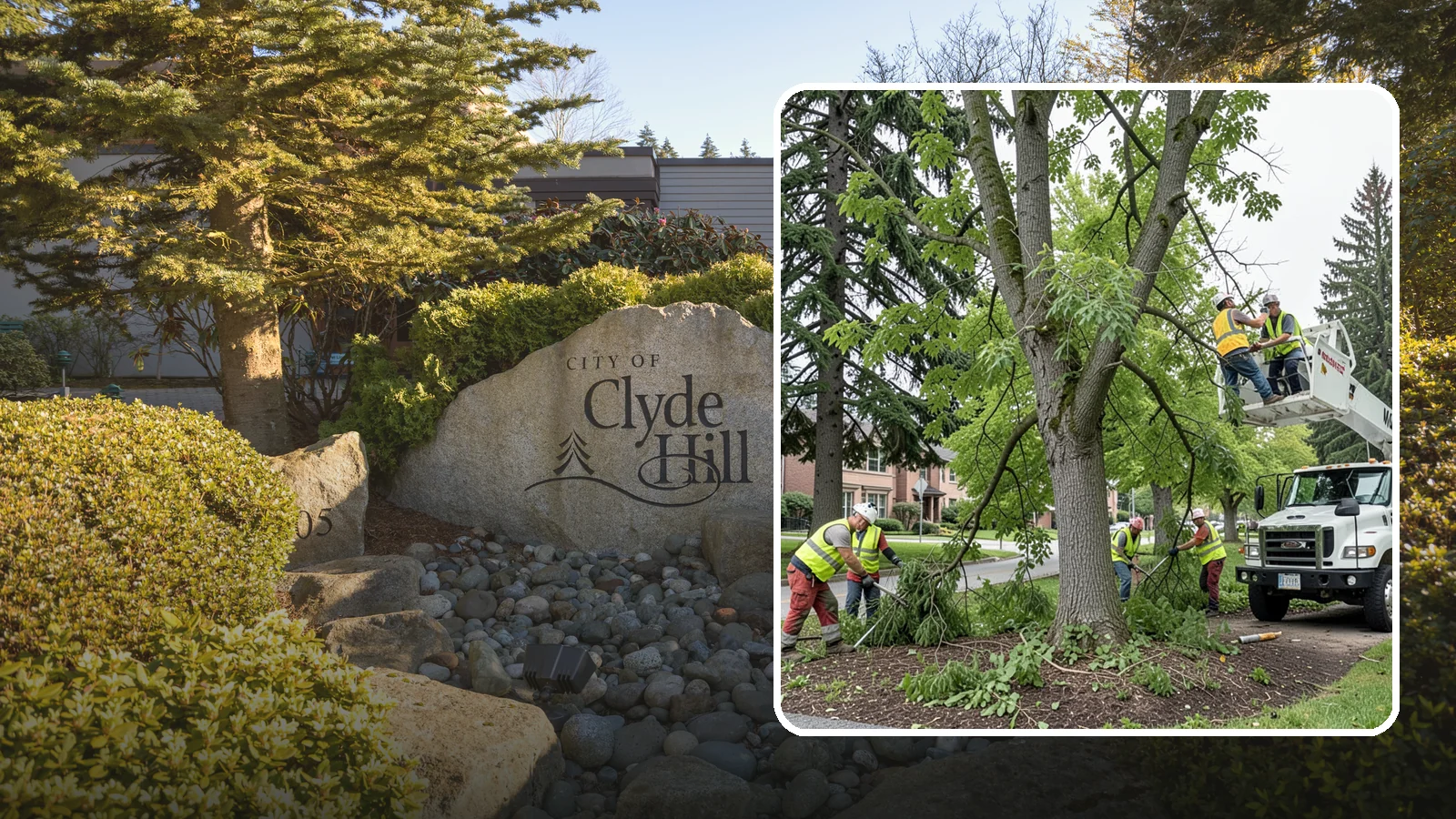 Tree Pruning in Clyde Hill, King County, WA - Structural and clearance pruning of landscape trees to support health, safety, and public sightlines.