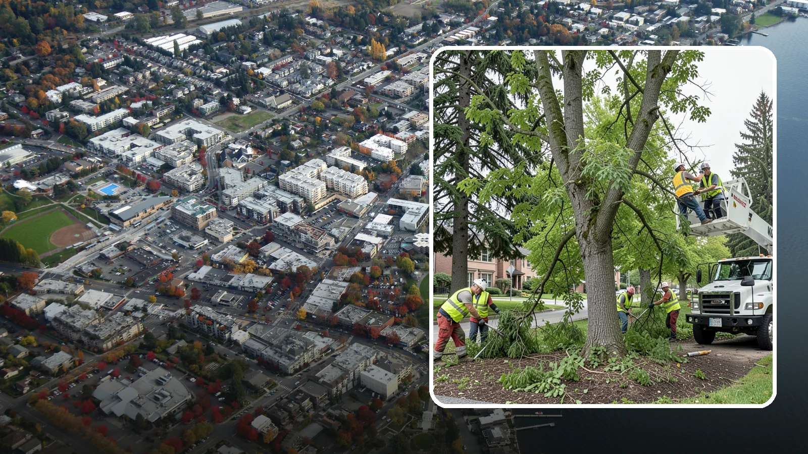 Tree Pruning in Kirkland, King County, WA - Structural and clearance pruning of landscape trees to support health, safety, and public sightlines.
