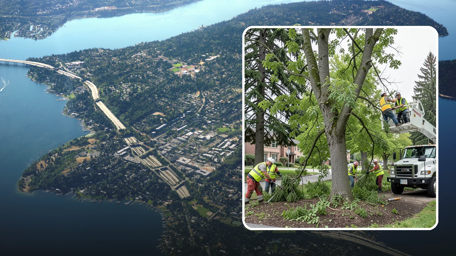Tree Pruning in Mercer Island, King County, WA - Structural and clearance pruning of landscape trees to support health, safety, and public sightlines.