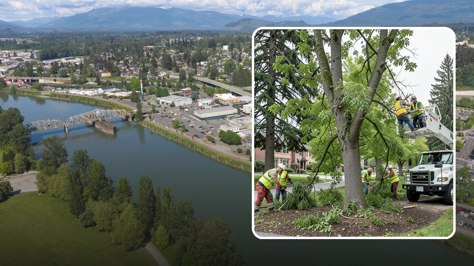 Tree Pruning in Mount Vernon, Skagit County, WA - Structural and clearance pruning of landscape trees to support health, safety, and public sightlines.