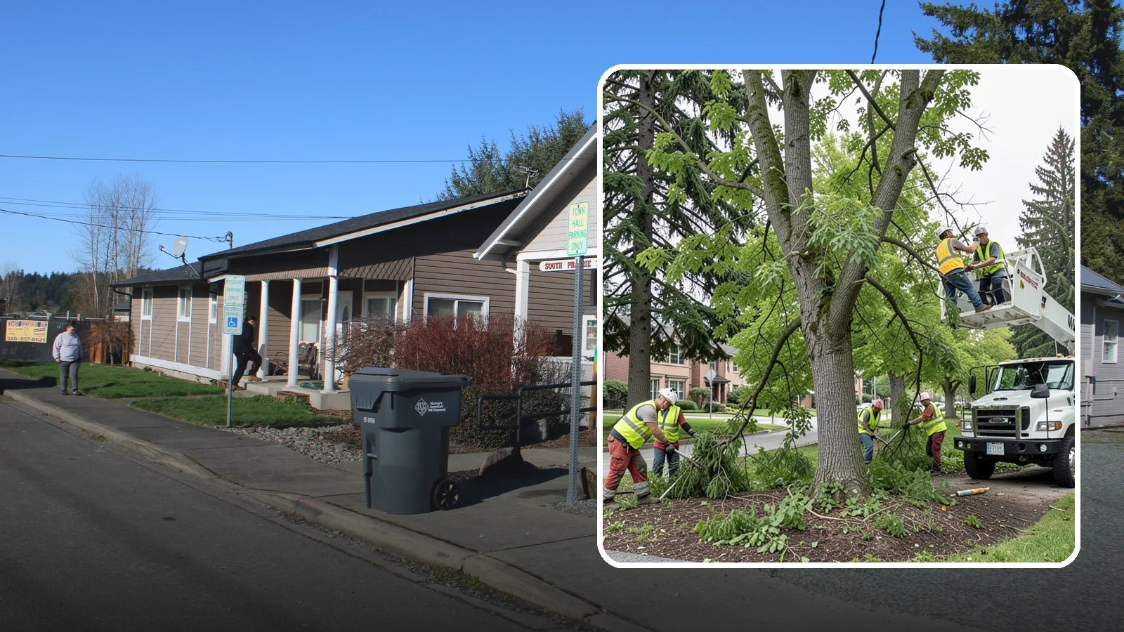 Tree Pruning in South Prairie, Pierce County, WA - Structural and clearance pruning of landscape trees to support health, safety, and public sightlines.