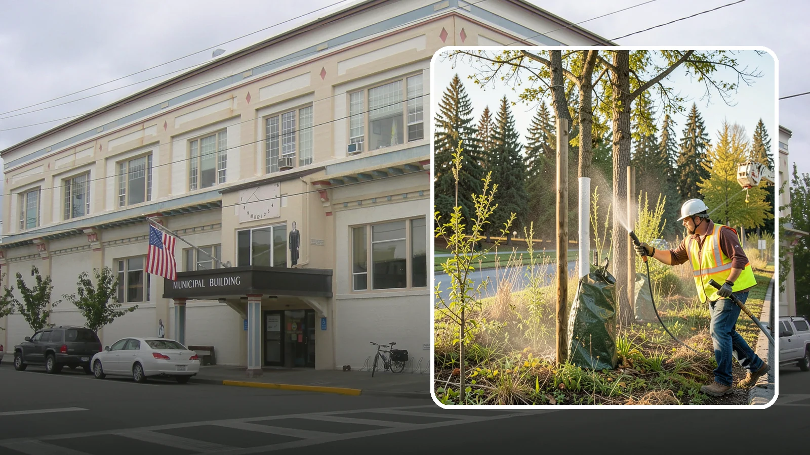 Tree Watering in Anacortes, Skagit County, WA - Scheduled establishment watering of young public trees through their critical first seasons to protect your planting investment.