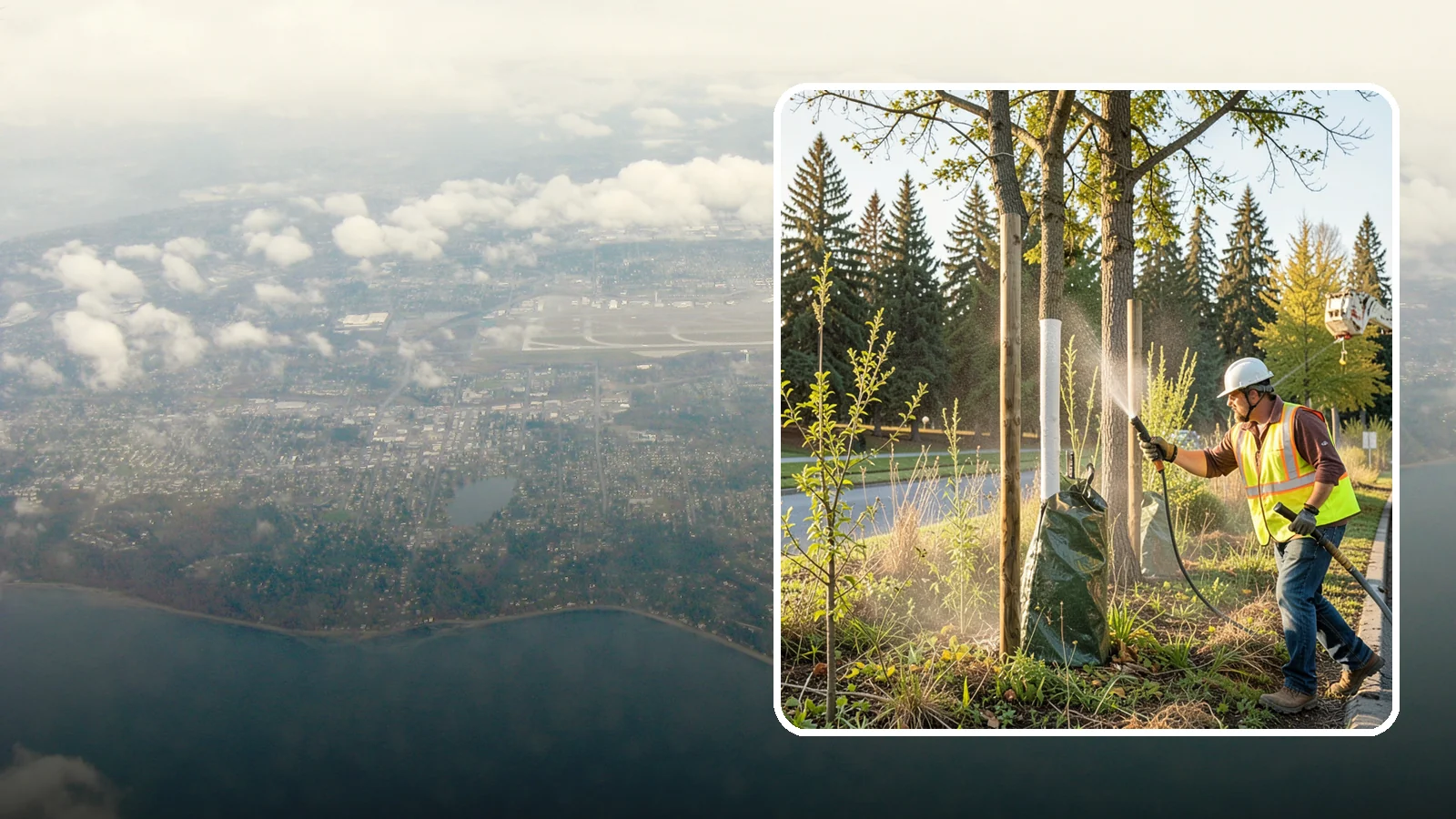 Tree Watering in Burien, King County, WA - Scheduled establishment watering of young public trees through their critical first seasons to protect your planting investment.