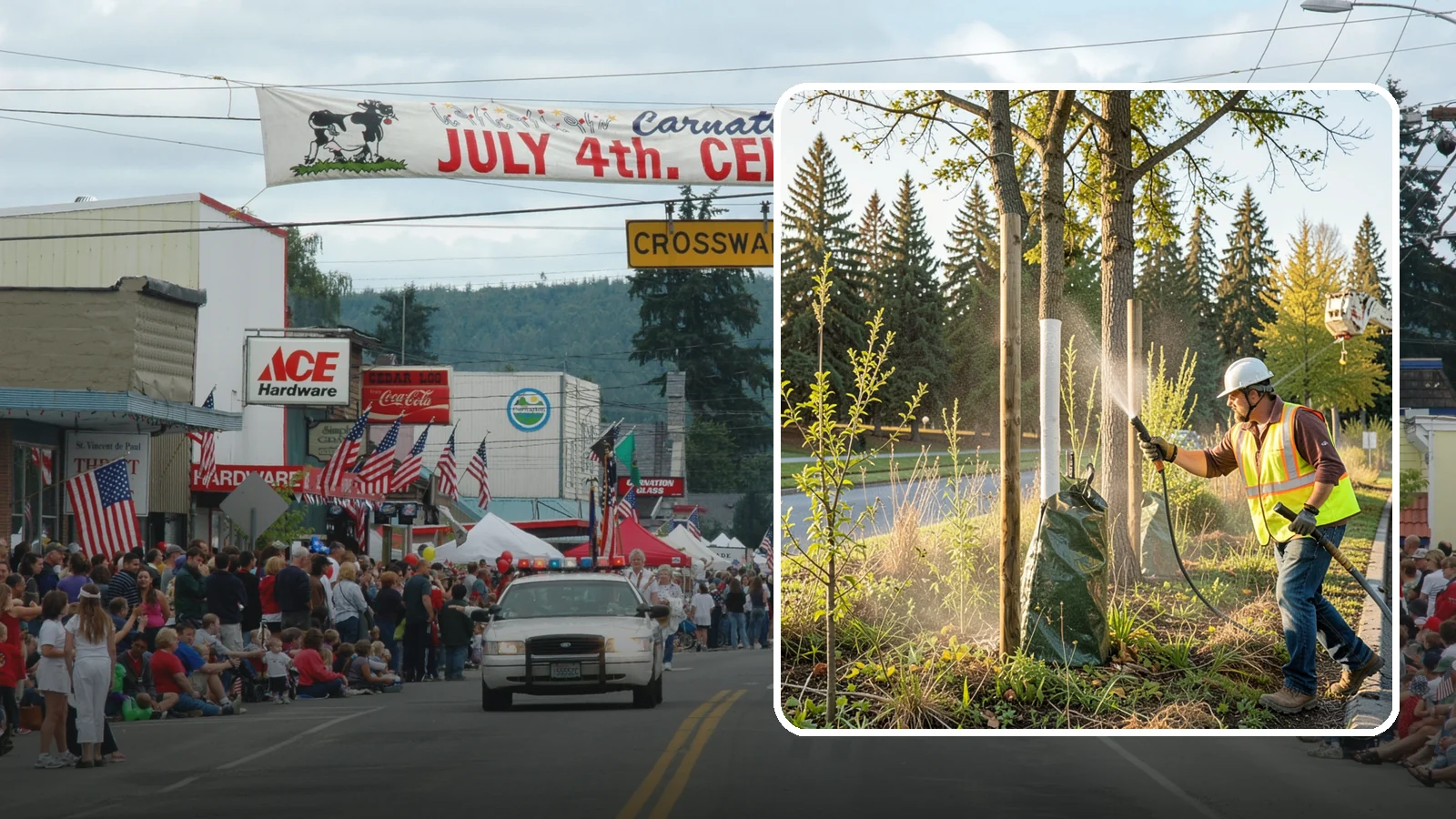 Tree Watering in Carnation, King County, WA - Scheduled establishment watering of young public trees through their critical first seasons to protect your planting investment.