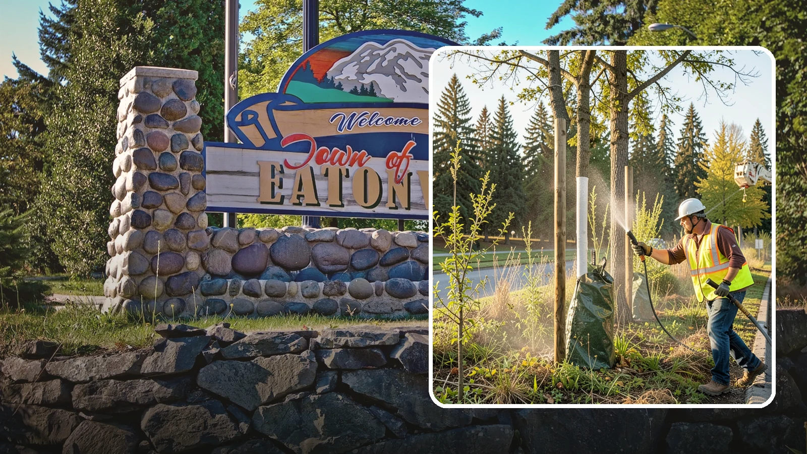 Tree Watering in Eatonville, Pierce County, WA - Scheduled establishment watering of young public trees through their critical first seasons to protect your planting investment.