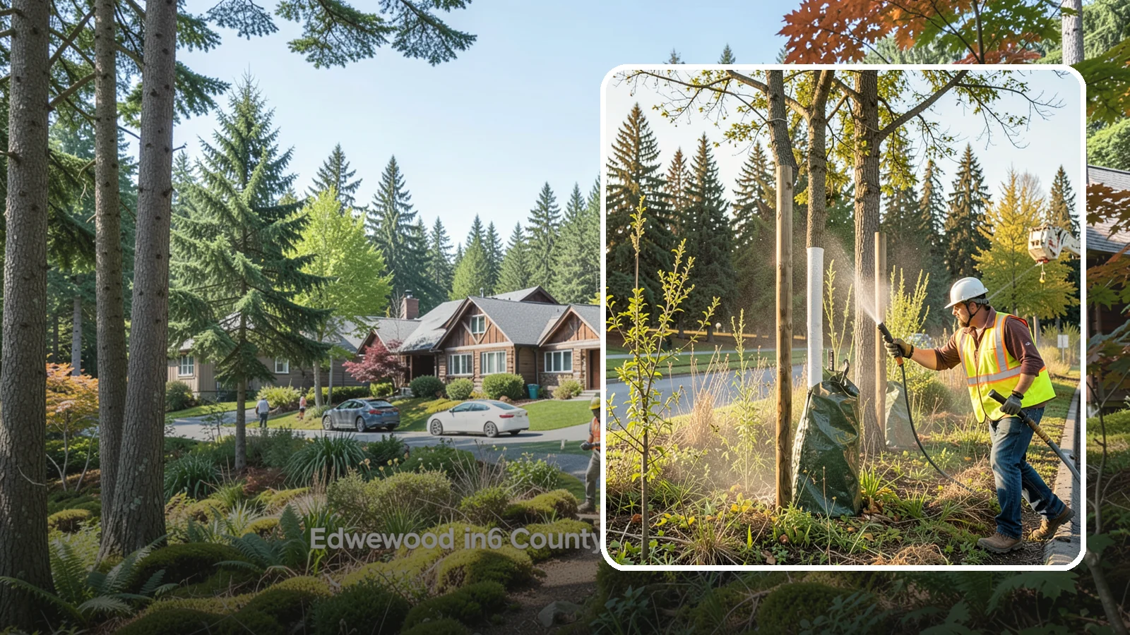 Tree Watering in Edgewood, Pierce County, WA - Scheduled establishment watering of young public trees through their critical first seasons to protect your planting investment.