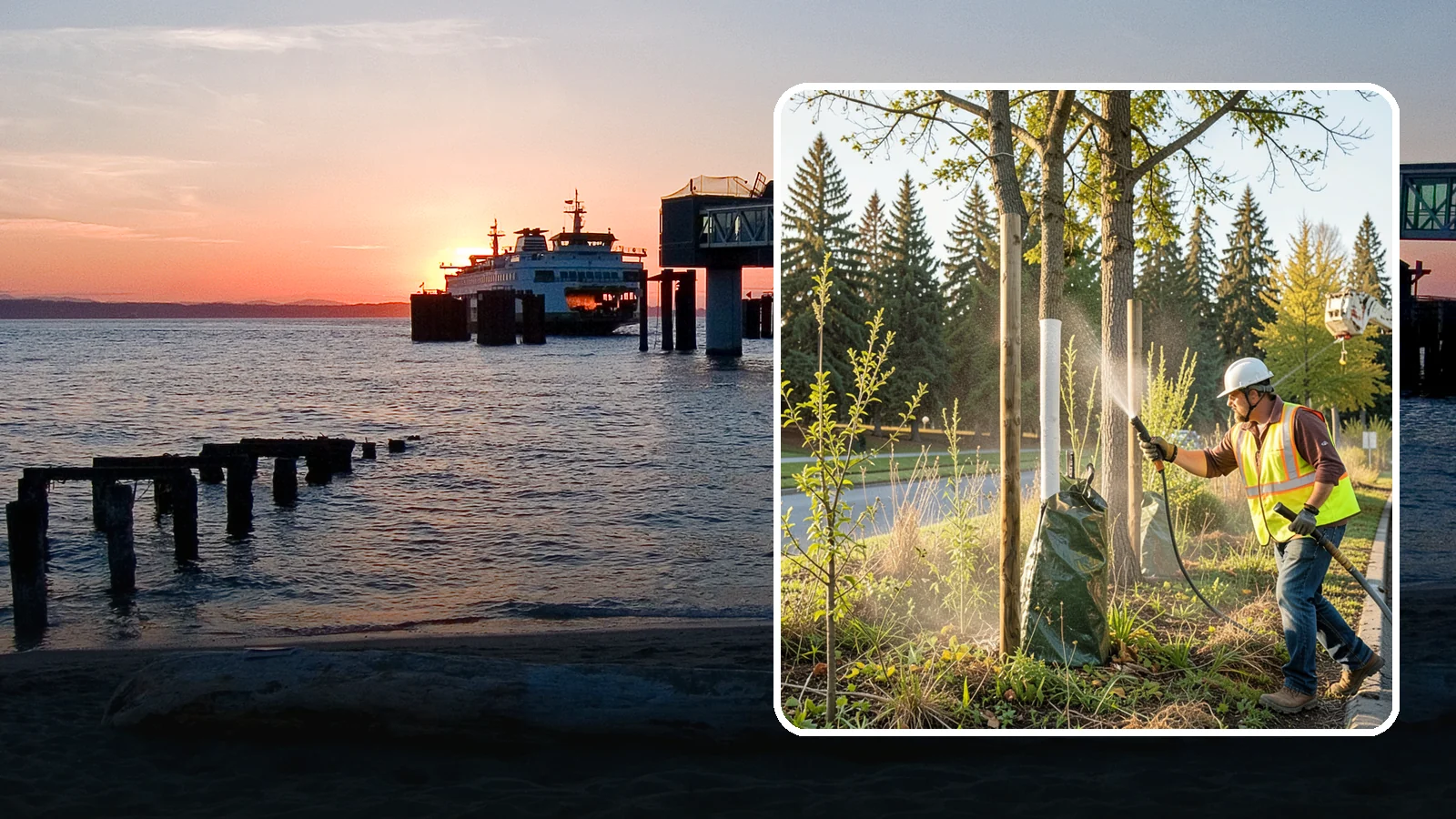 Tree Watering in Edmonds, Snohomish County, WA - Scheduled establishment watering of young public trees through their critical first seasons to protect your planting investment.