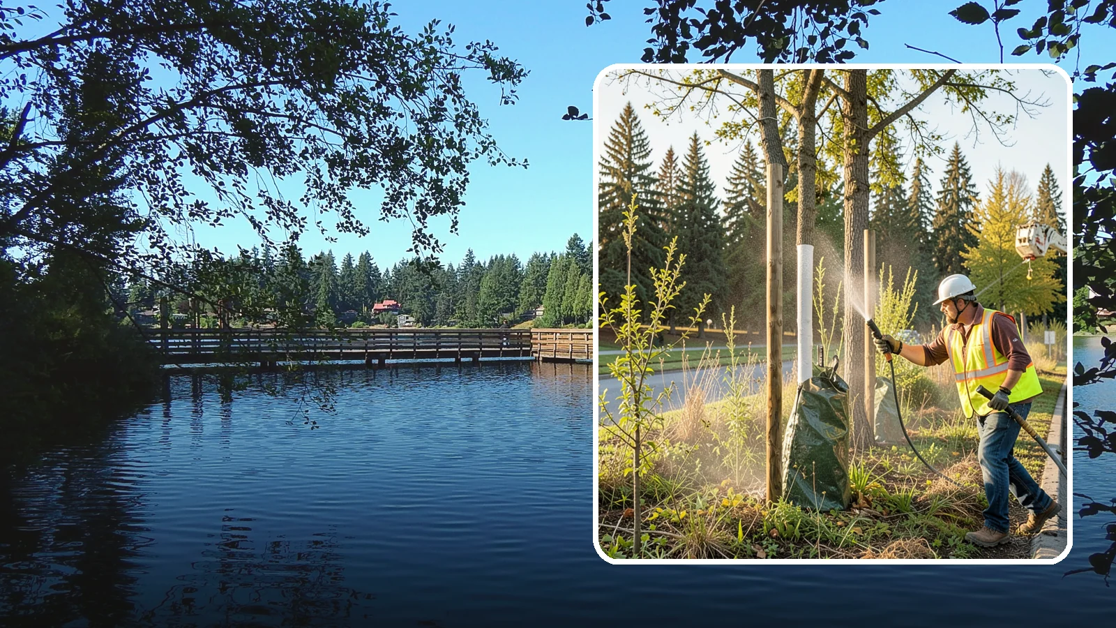 Tree Watering in Federal Way, King County, WA - Scheduled establishment watering of young public trees through their critical first seasons to protect your planting investment.