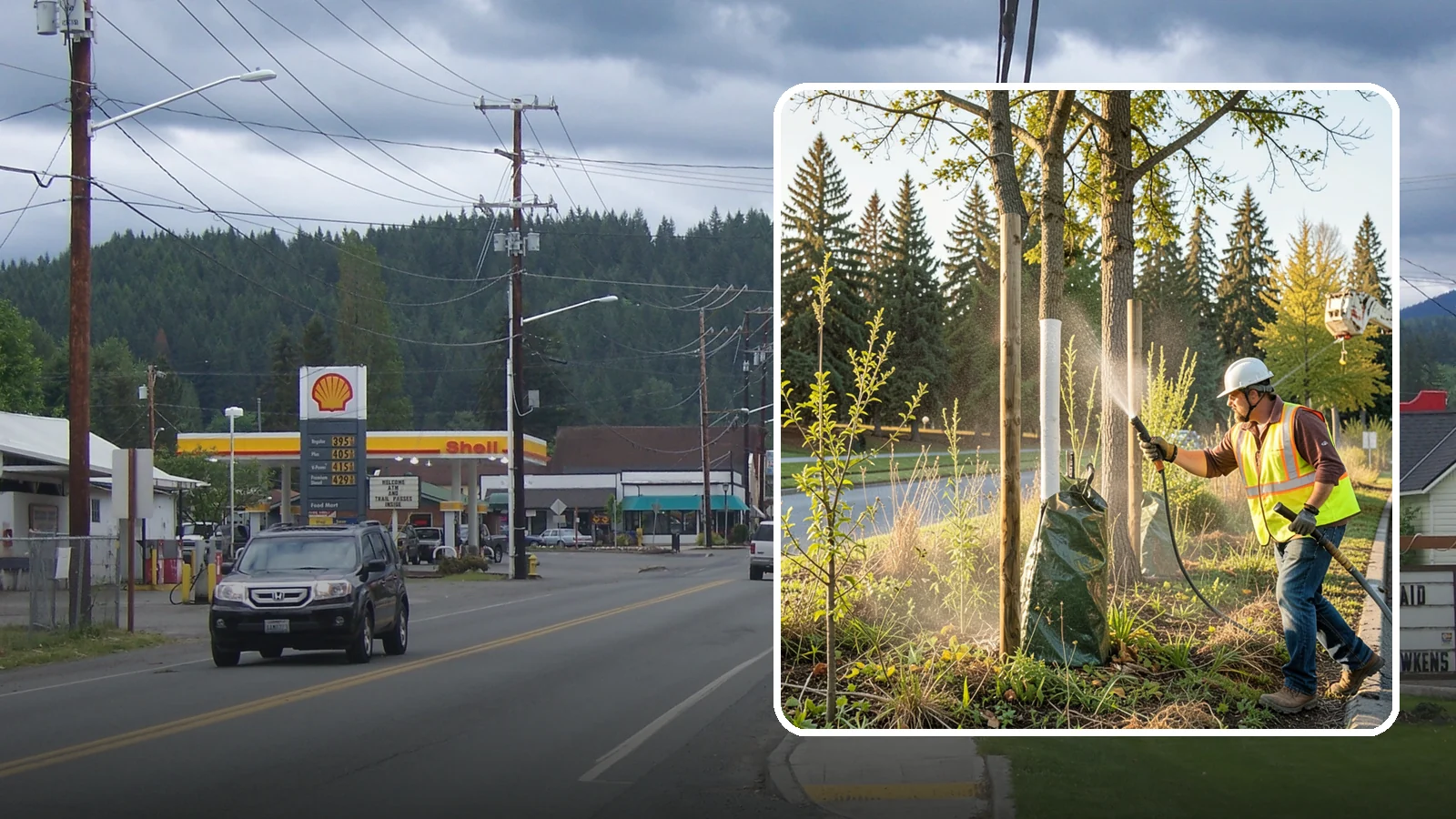 Tree Watering in Granite Falls, Snohomish County, WA - Scheduled establishment watering of young public trees through their critical first seasons to protect your planting investment.