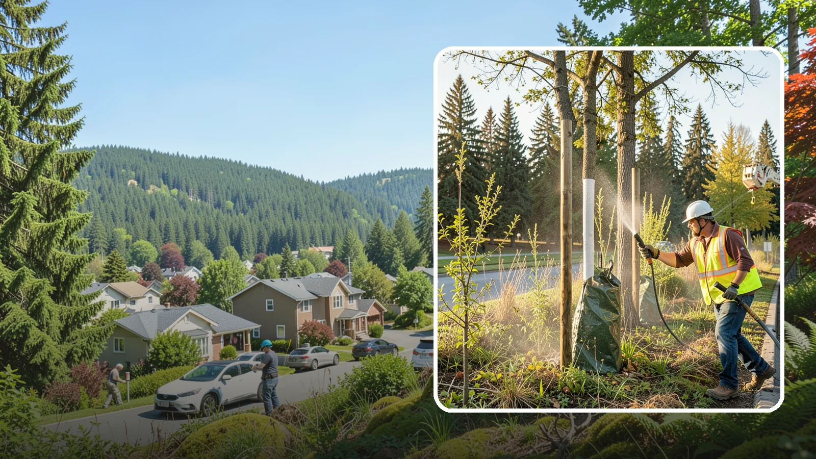Tree Watering in Index, Snohomish County, WA - Scheduled establishment watering of young public trees through their critical first seasons to protect your planting investment.