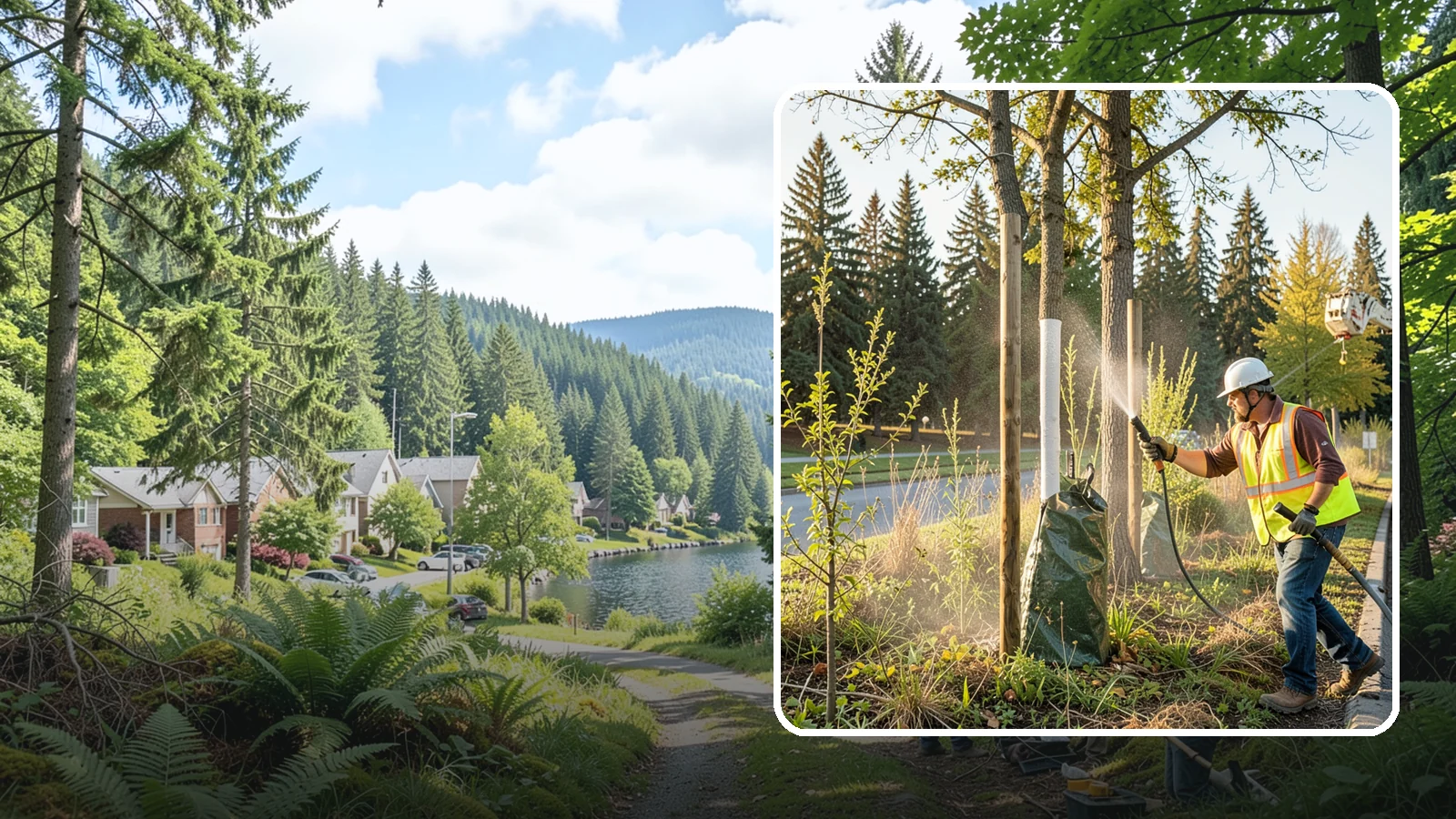Tree Watering in Lake Forest Park, King County, WA - Scheduled establishment watering of young public trees through their critical first seasons to protect your planting investment.