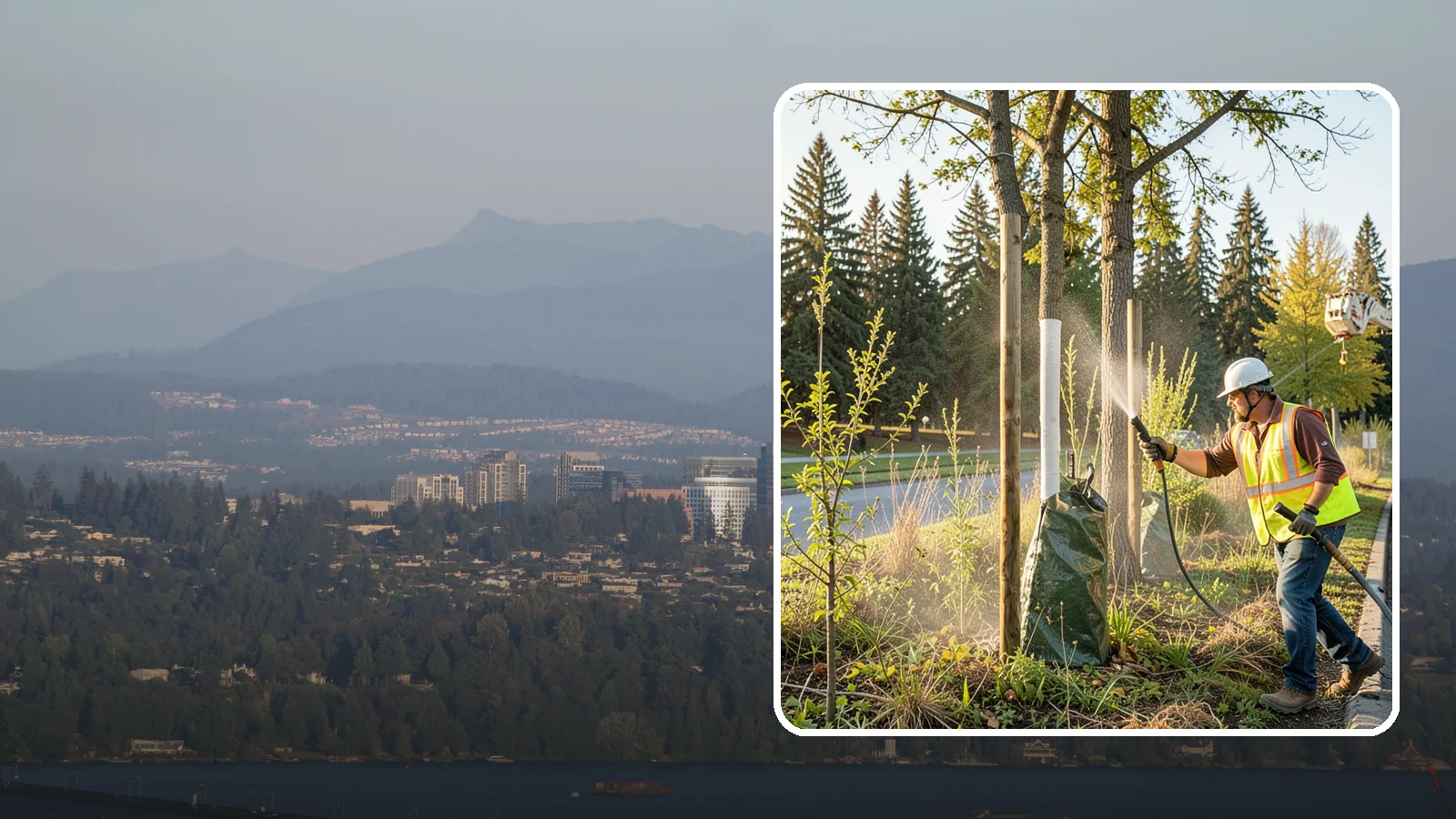 Tree Watering in Medina, King County, WA - Scheduled establishment watering of young public trees through their critical first seasons to protect your planting investment.
