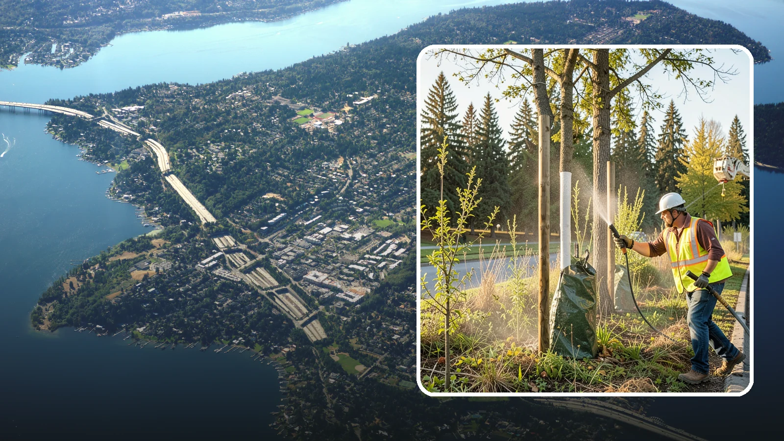 Tree Watering in Mercer Island, King County, WA - Scheduled establishment watering of young public trees through their critical first seasons to protect your planting investment.