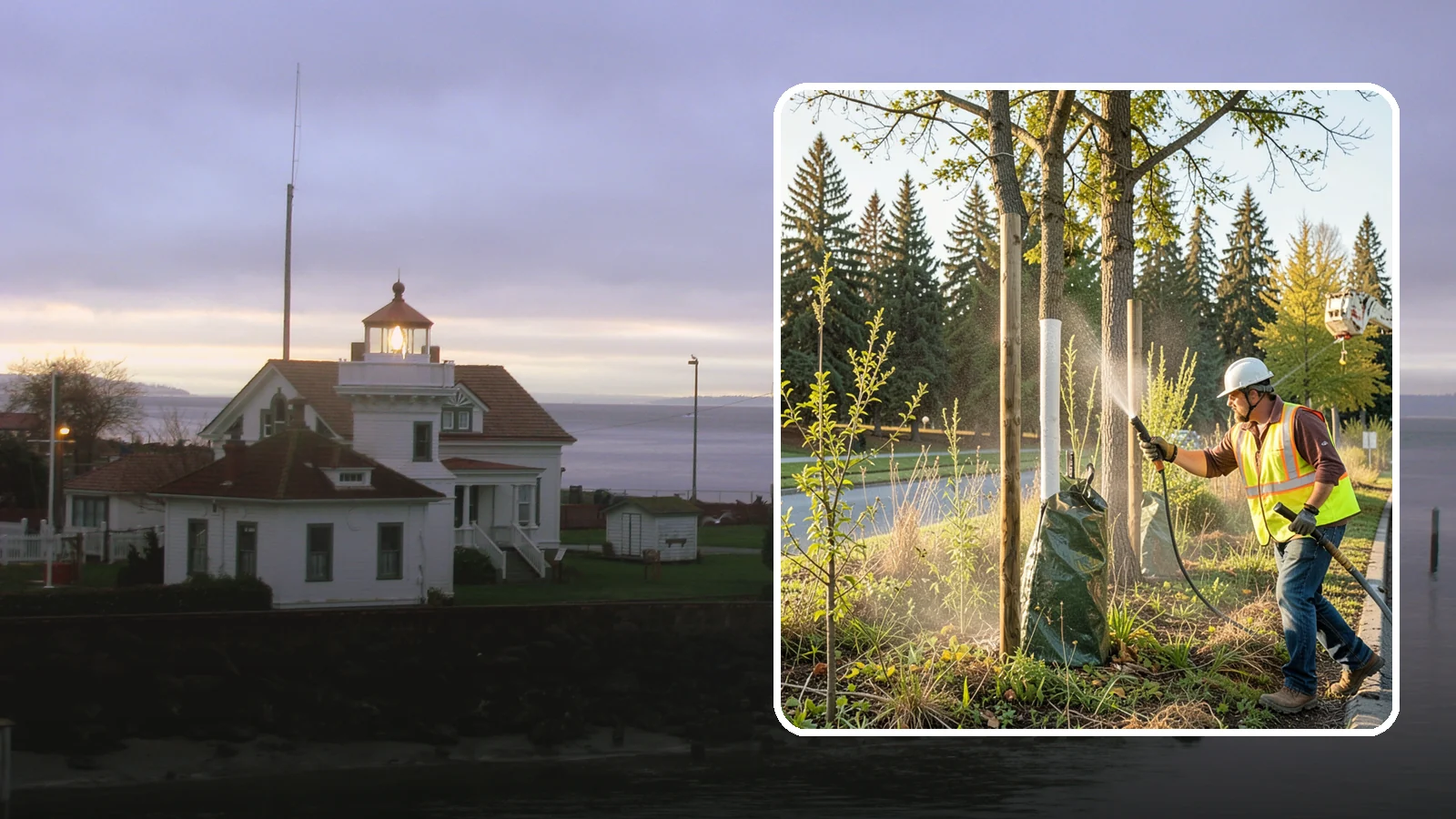 Tree Watering in Mukilteo, Snohomish County, WA - Scheduled establishment watering of young public trees through their critical first seasons to protect your planting investment.