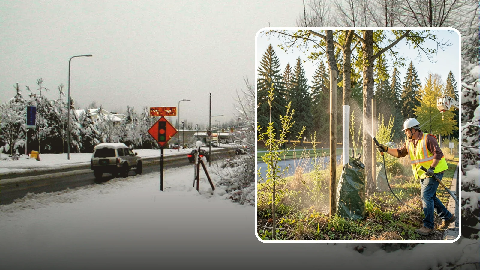 Tree Watering in Newcastle, King County, WA - Scheduled establishment watering of young public trees through their critical first seasons to protect your planting investment.