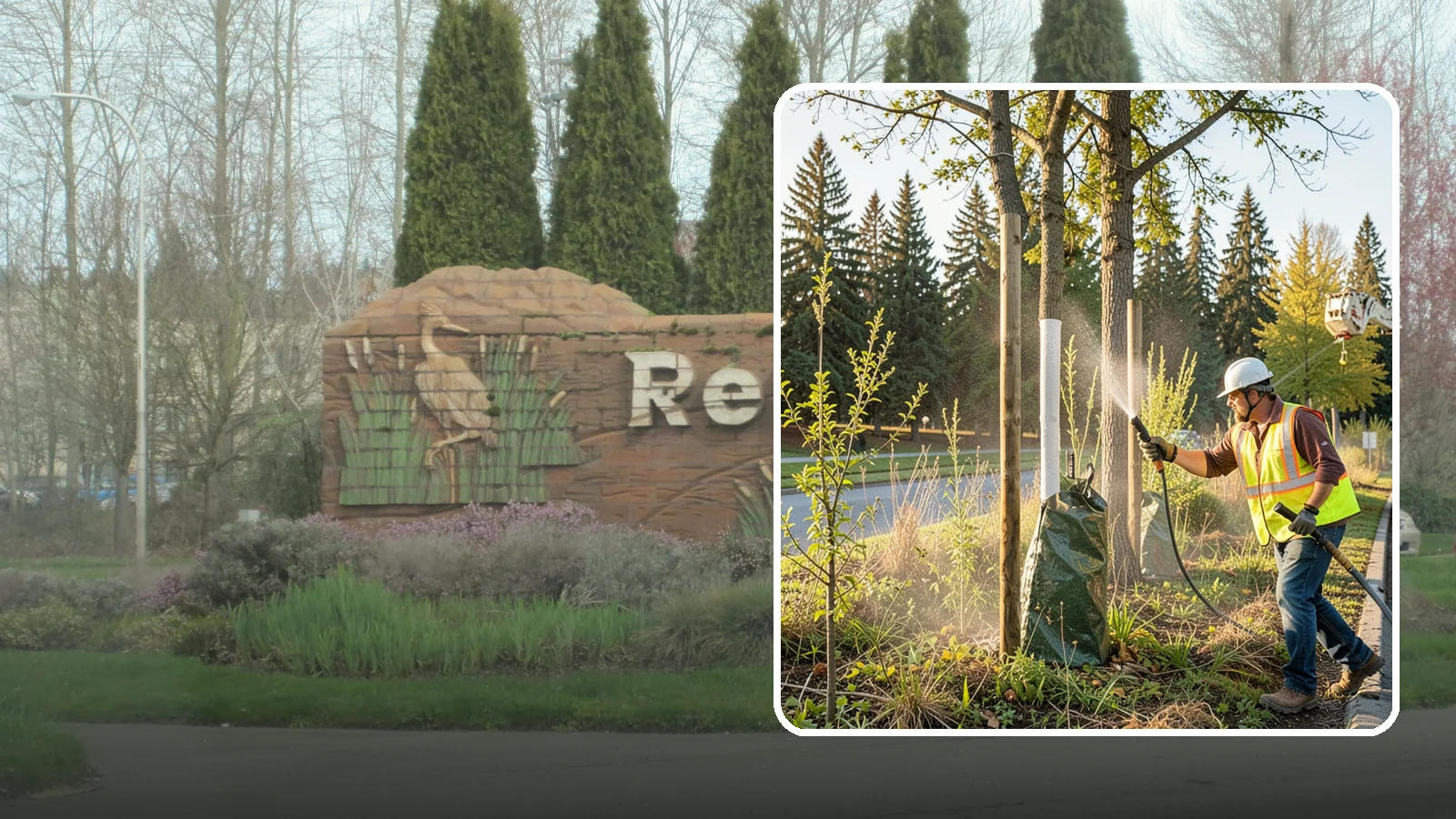 Tree Watering in Renton, King County, WA - Scheduled establishment watering of young public trees through their critical first seasons to protect your planting investment.