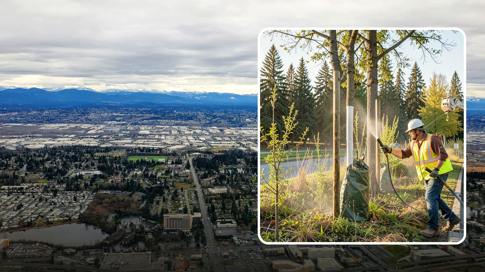 Tree Watering in SeaTac, King County, WA - Scheduled establishment watering of young public trees through their critical first seasons to protect your planting investment.