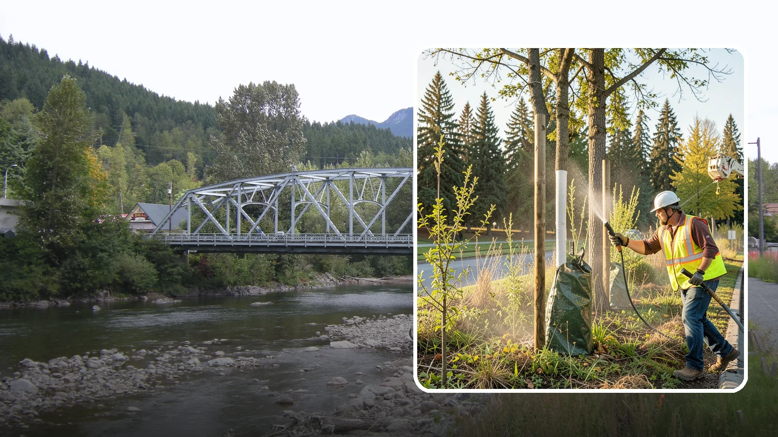 Tree Watering in Skykomish, King County, WA - Scheduled establishment watering of young public trees through their critical first seasons to protect your planting investment.