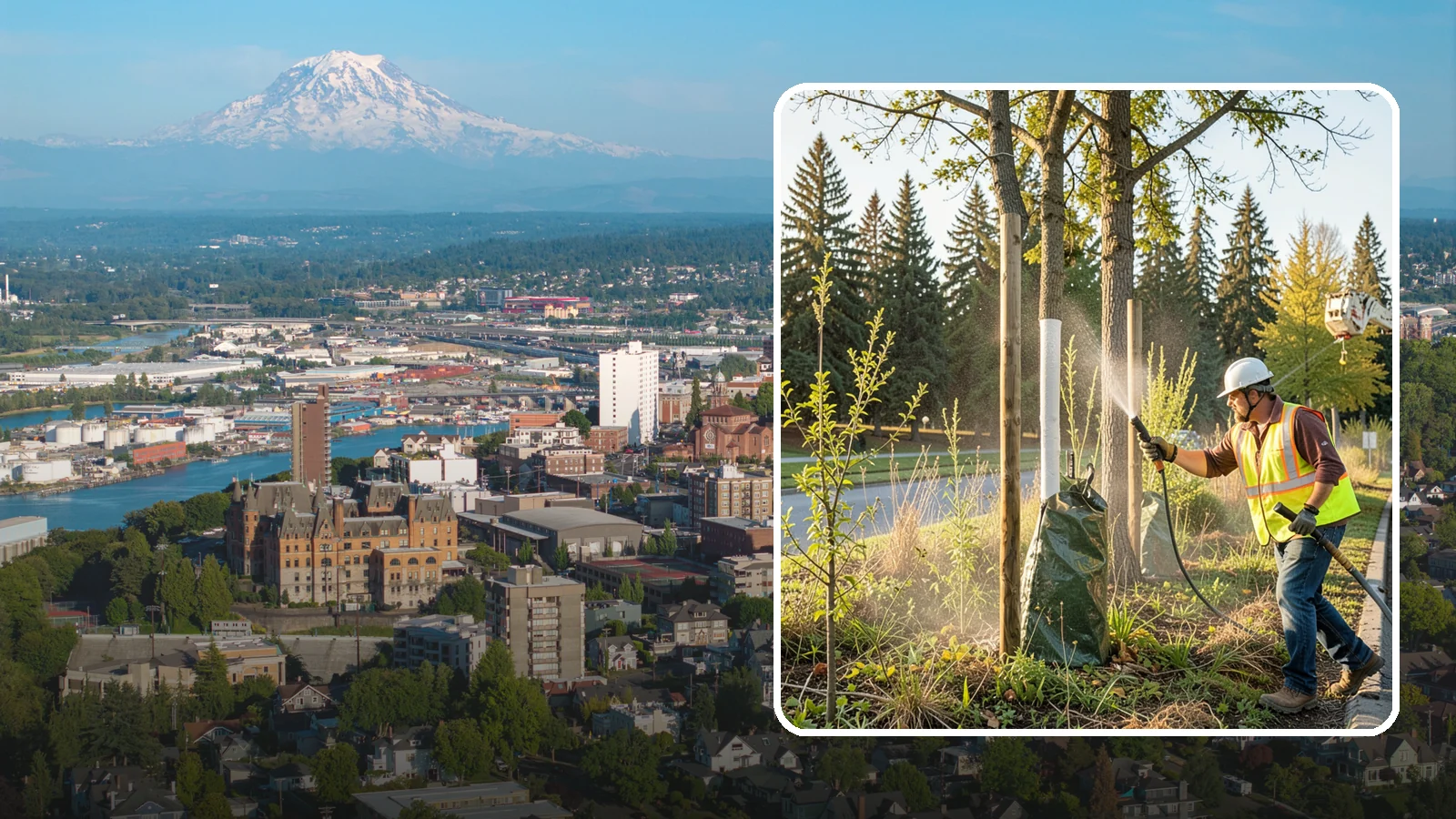 Tree Watering in Tacoma, Pierce County, WA - Scheduled establishment watering of young public trees through their critical first seasons to protect your planting investment.