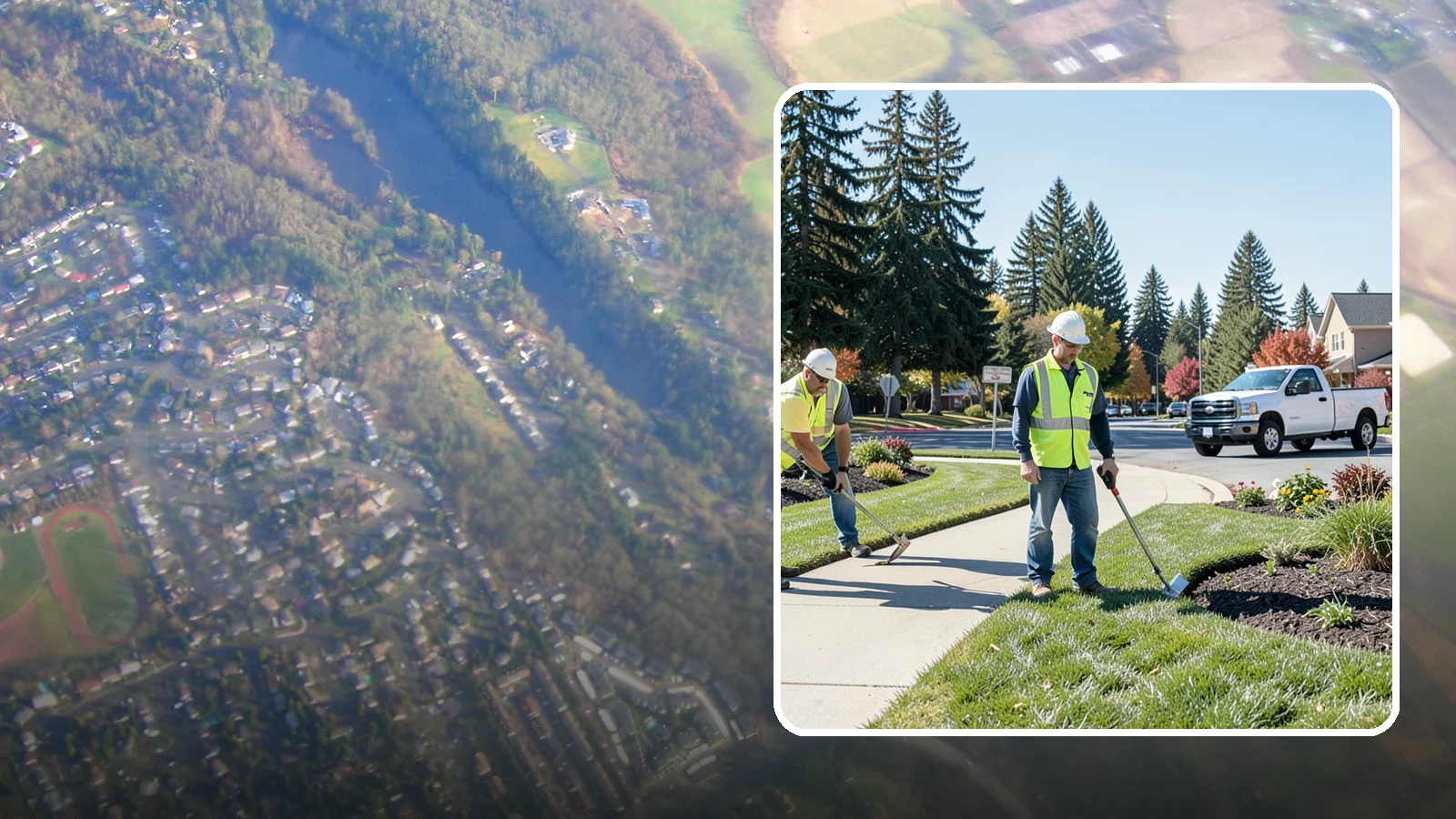 Turf Edging in Algona, King County, WA - Crisp mechanical edging along walks, curbs, and beds that gives public grounds a finished, professional look.