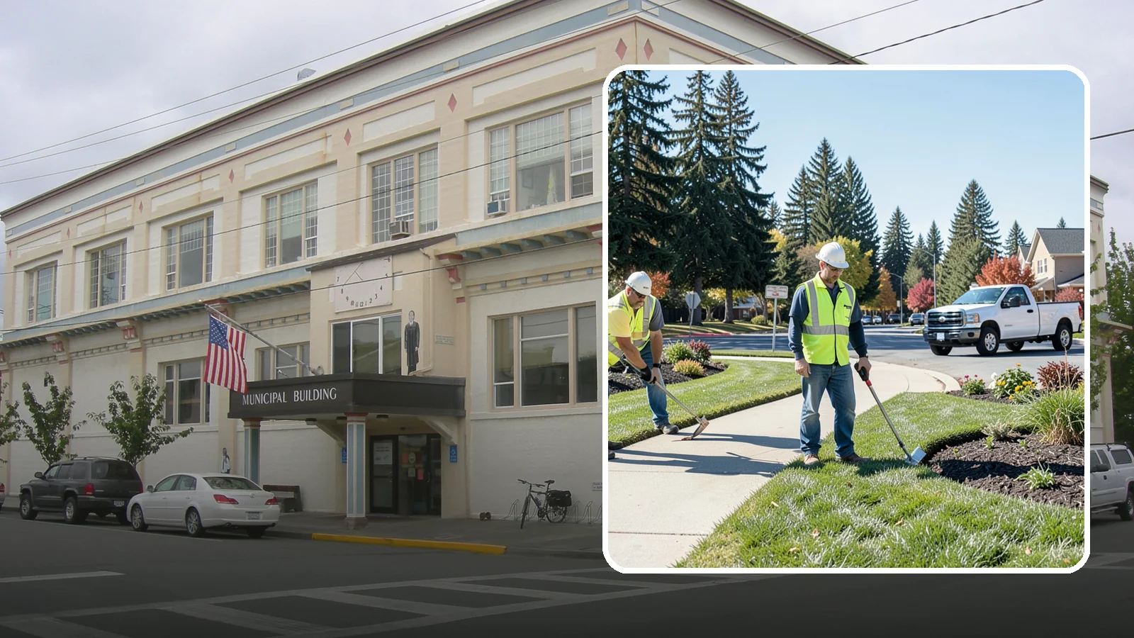 Turf Edging in Anacortes, Skagit County, WA - Crisp mechanical edging along walks, curbs, and beds that gives public grounds a finished, professional look.