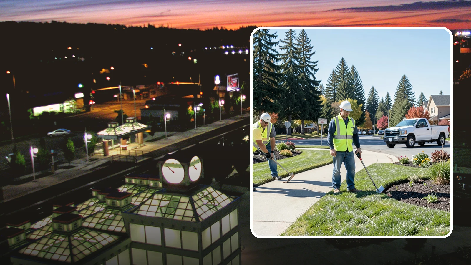 Turf Edging in Auburn, King County, WA - Crisp mechanical edging along walks, curbs, and beds that gives public grounds a finished, professional look.