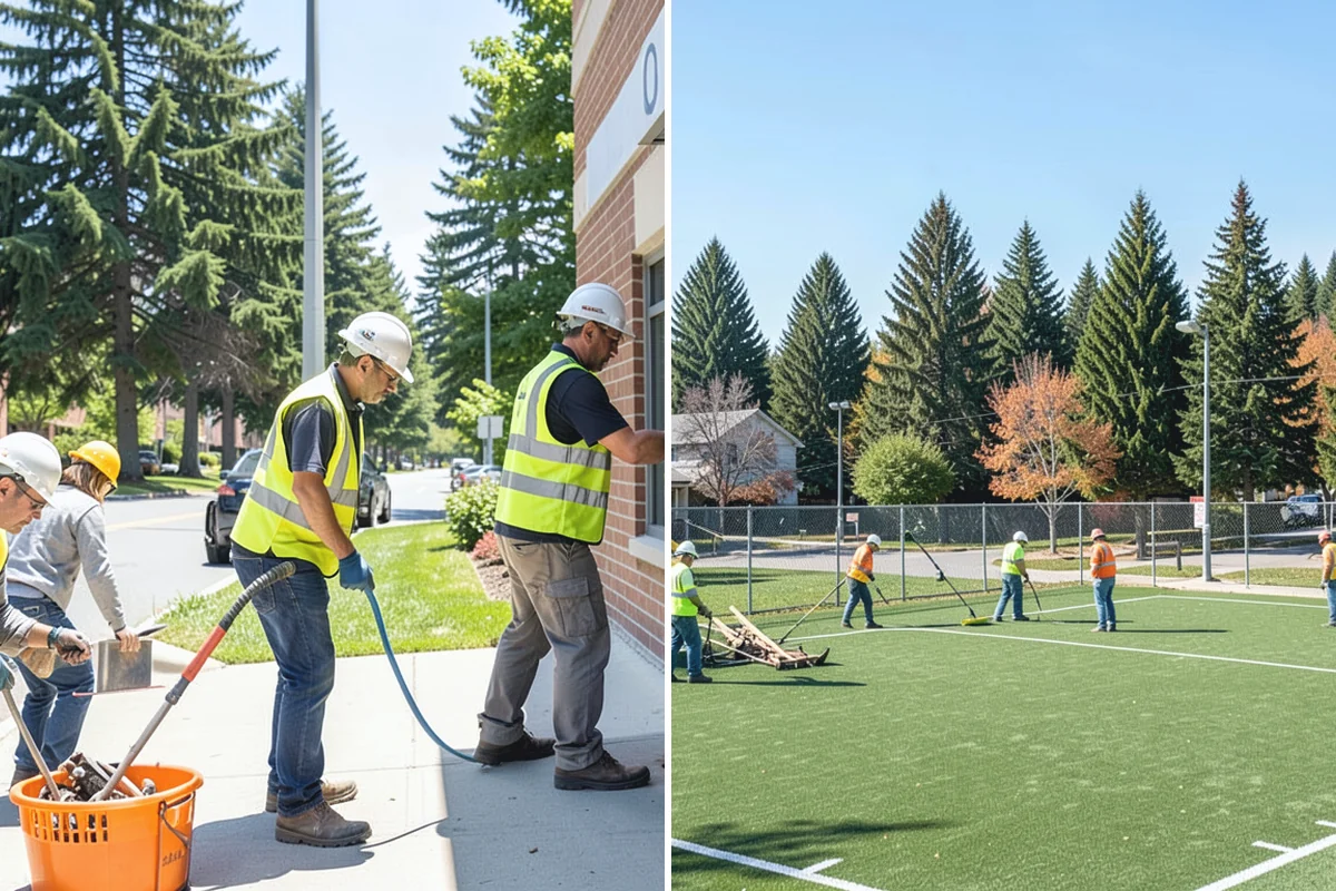 Turf Edging in Beaux Arts Village, King County, WA - Identify all edges along walks, curbs, drives, and beds