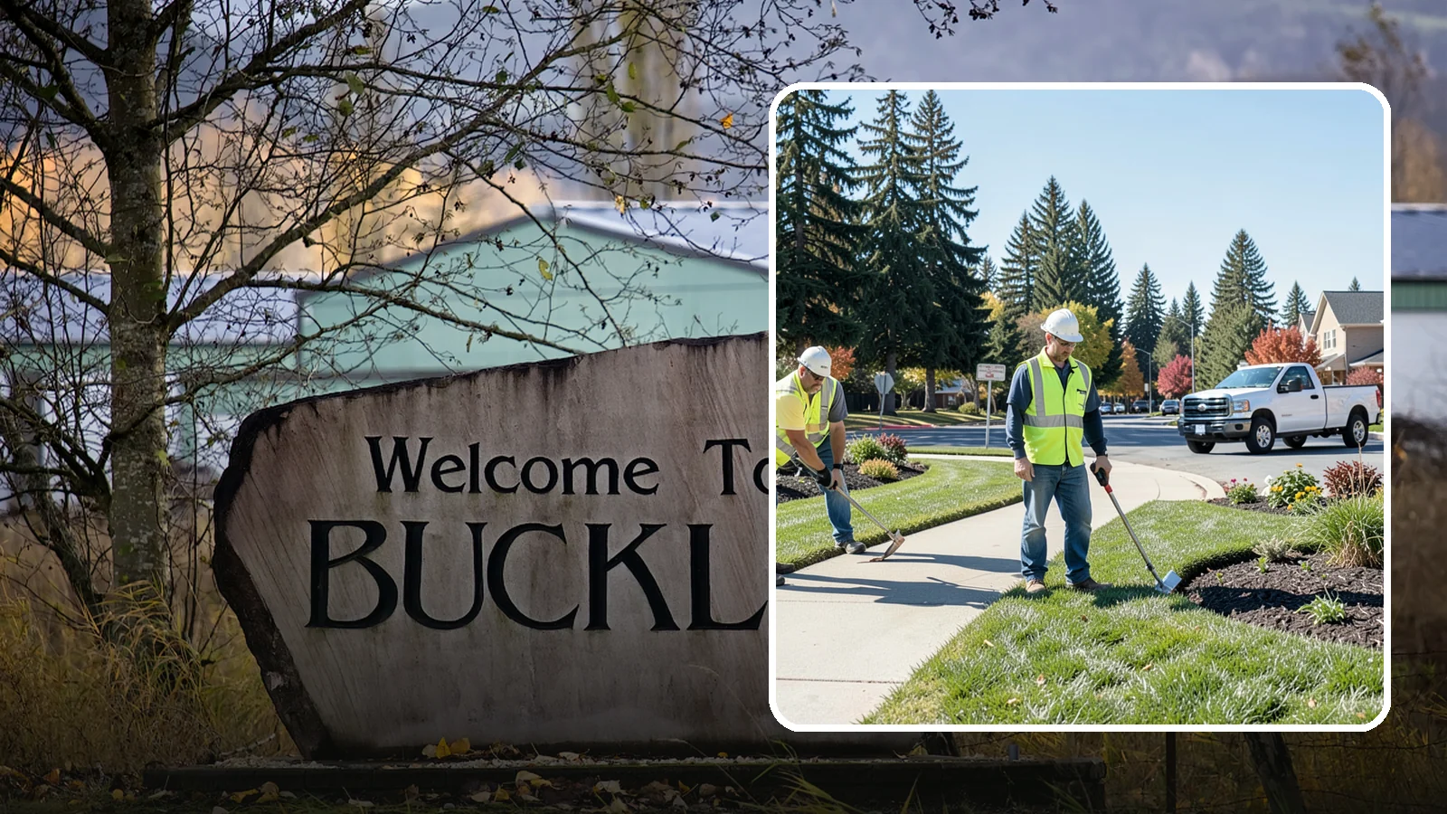 Turf Edging in Buckley, Pierce County, WA - Crisp mechanical edging along walks, curbs, and beds that gives public grounds a finished, professional look.