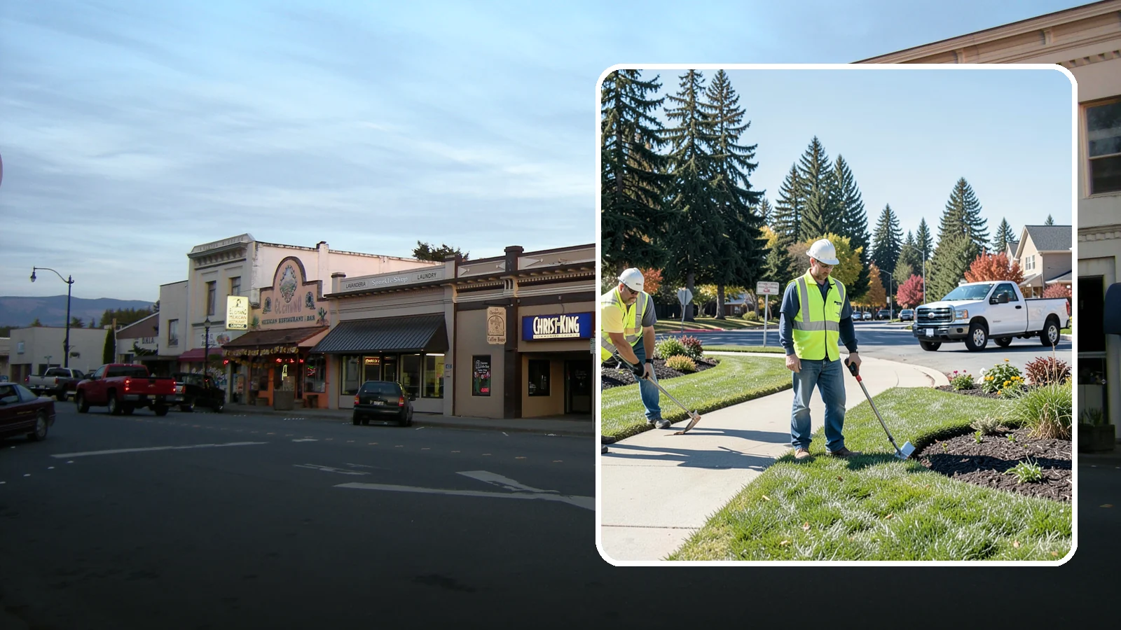 Turf Edging in Burlington, Skagit County, WA - Crisp mechanical edging along walks, curbs, and beds that gives public grounds a finished, professional look.