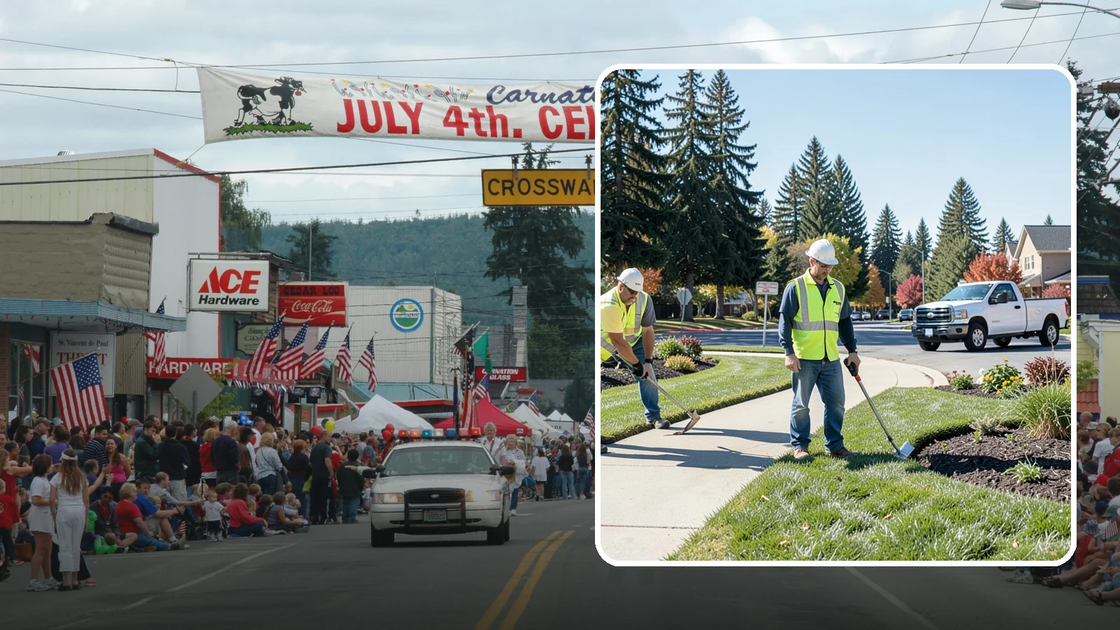 Turf Edging in Carnation, King County, WA - Crisp mechanical edging along walks, curbs, and beds that gives public grounds a finished, professional look.