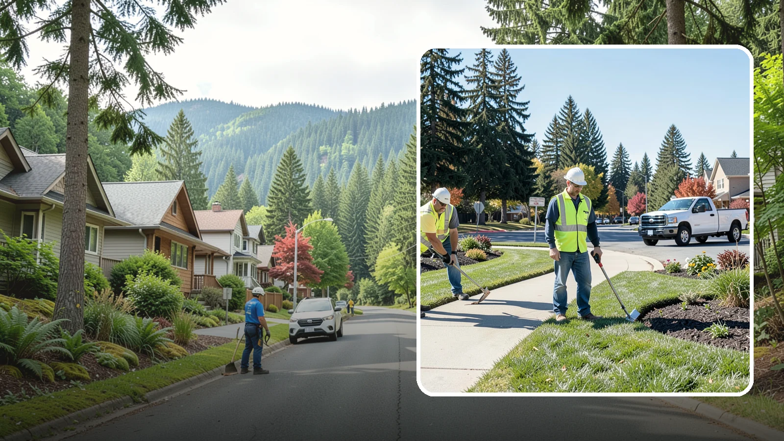 Turf Edging in Darrington, Snohomish County, WA - Crisp mechanical edging along walks, curbs, and beds that gives public grounds a finished, professional look.