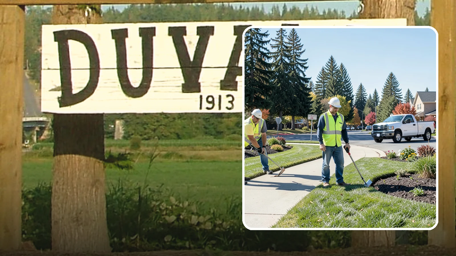 Turf Edging in Duvall, King County, WA - Crisp mechanical edging along walks, curbs, and beds that gives public grounds a finished, professional look.