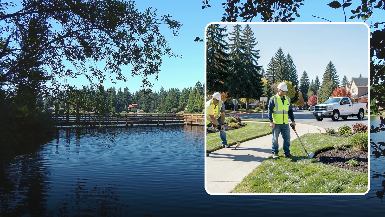 Turf Edging in Federal Way, King County, WA - Crisp mechanical edging along walks, curbs, and beds that gives public grounds a finished, professional look.