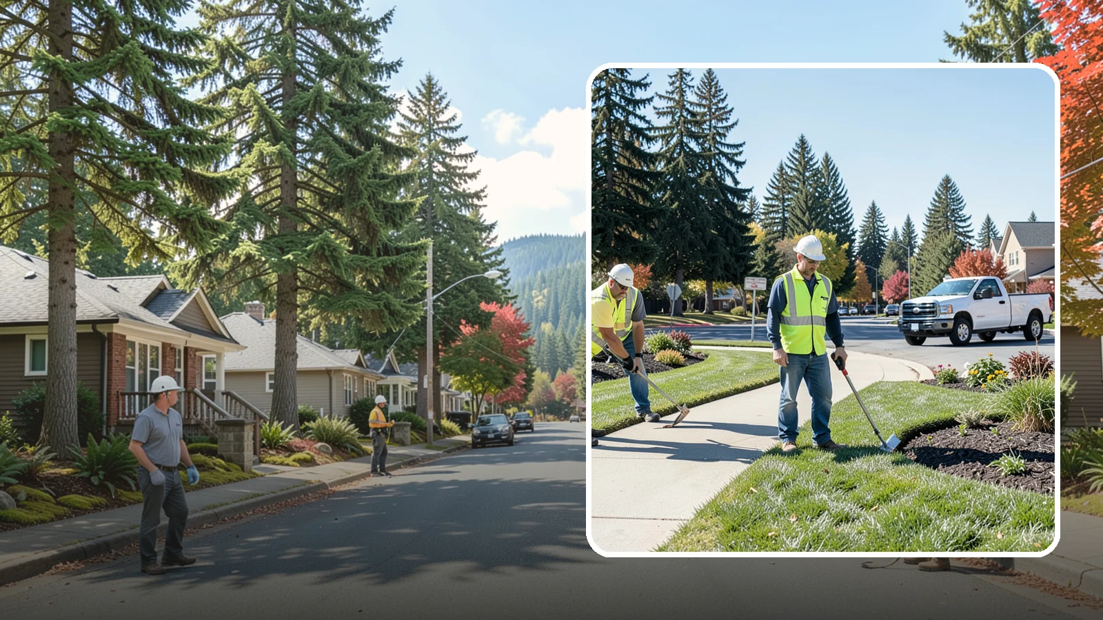 Turf Edging in Hunts Point, King County, WA - Crisp mechanical edging along walks, curbs, and beds that gives public grounds a finished, professional look.