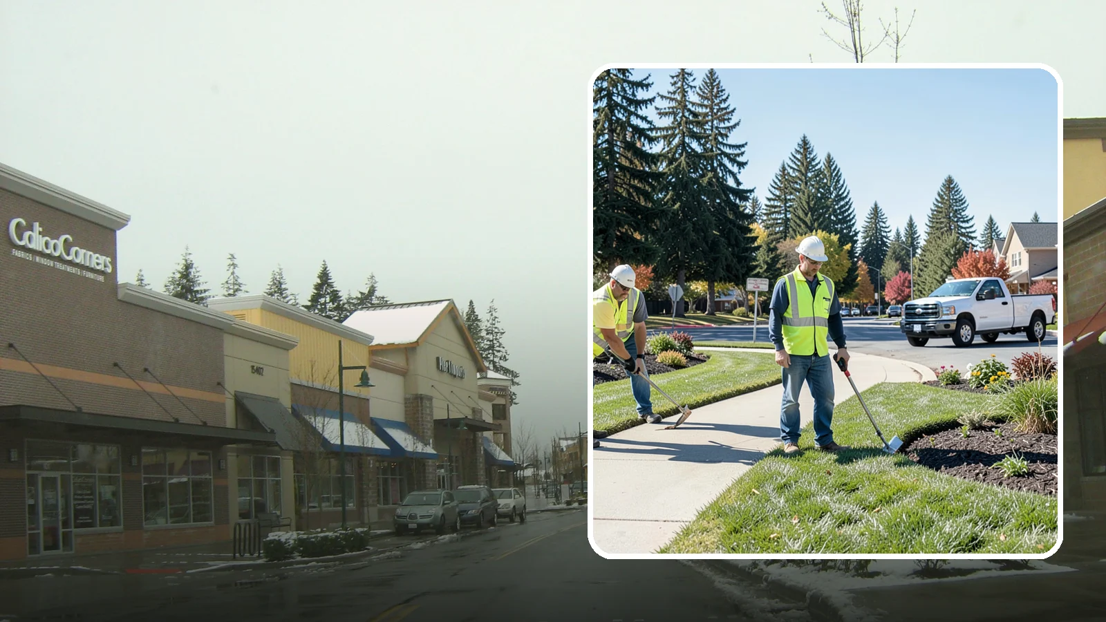 Turf Edging in Mill Creek, Snohomish County, WA - Crisp mechanical edging along walks, curbs, and beds that gives public grounds a finished, professional look.
