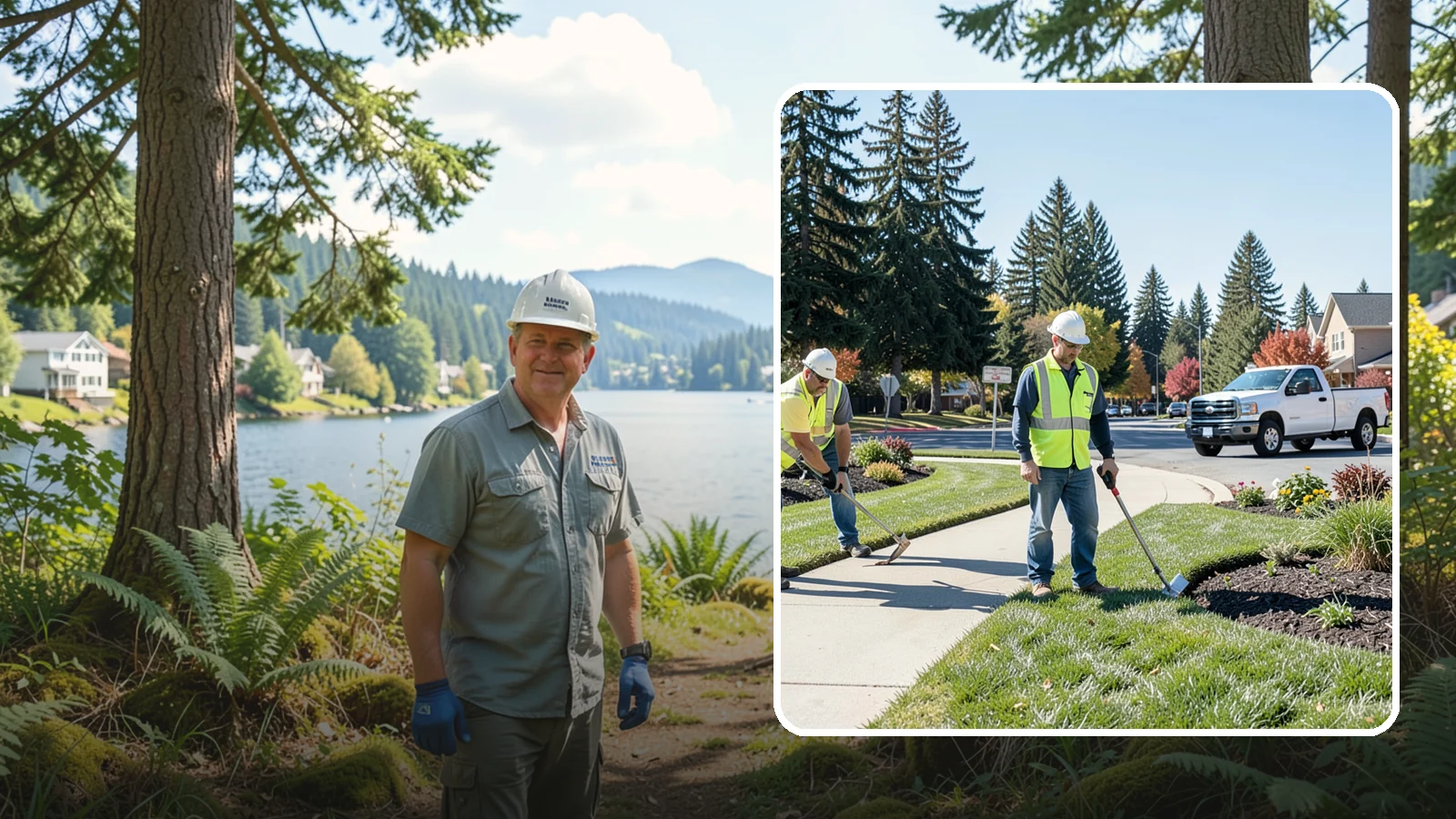 Turf Edging in Milton, King County, WA - Crisp mechanical edging along walks, curbs, and beds that gives public grounds a finished, professional look.