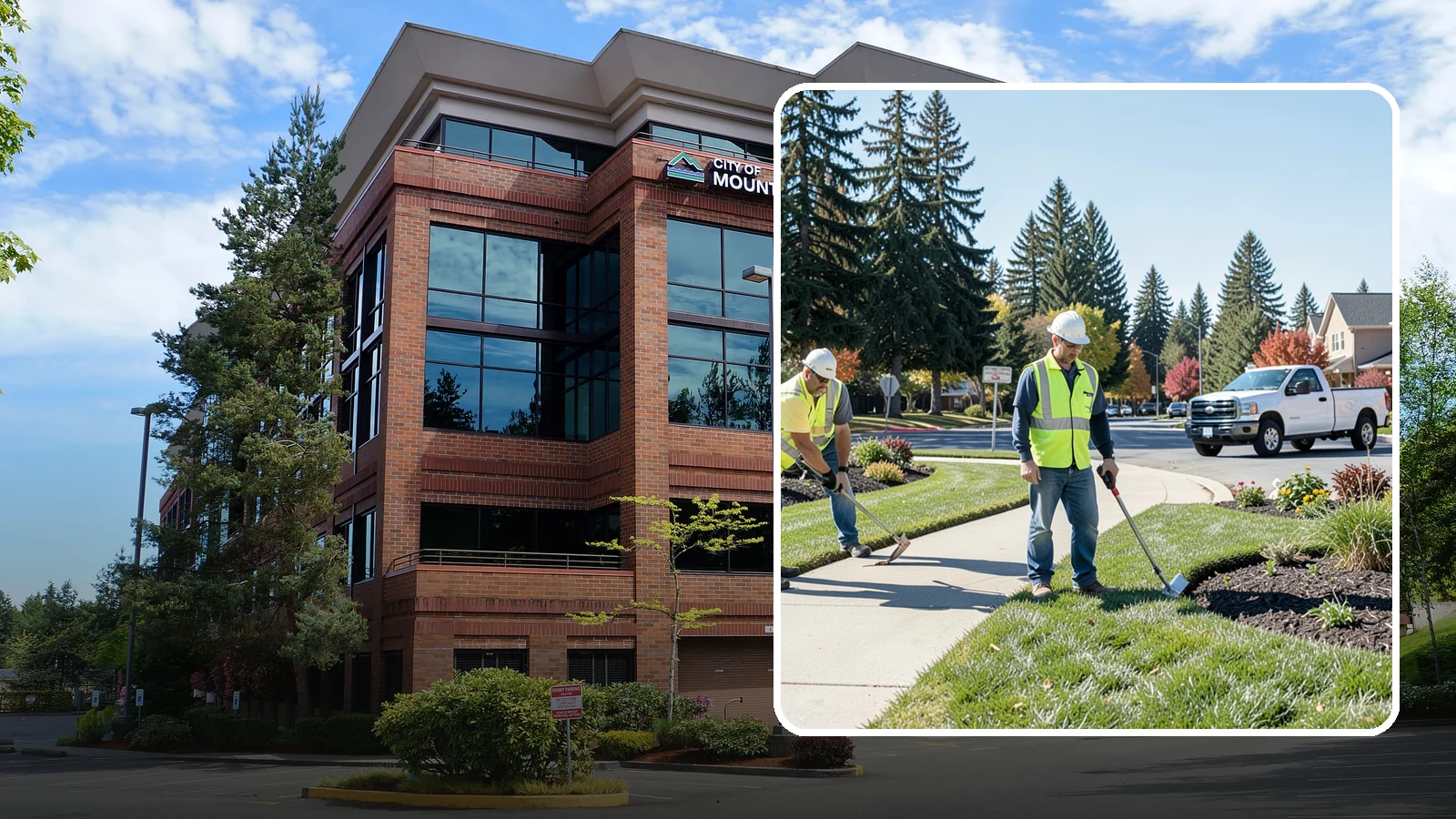 Turf Edging in Mountlake Terrace, Snohomish County, WA - Crisp mechanical edging along walks, curbs, and beds that gives public grounds a finished, professional look.