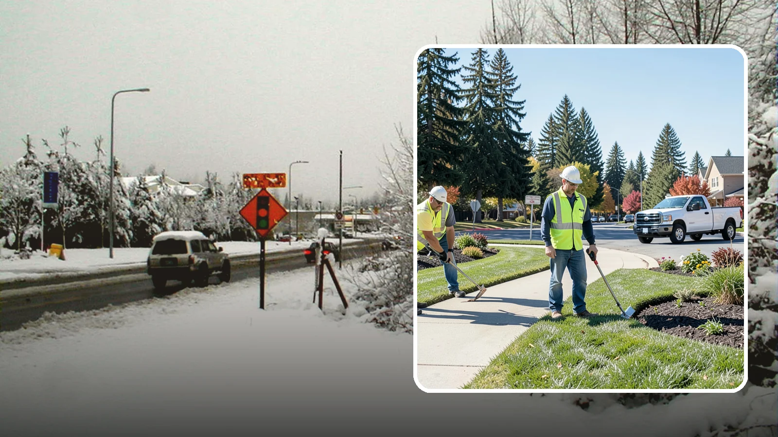 Turf Edging in Newcastle, King County, WA - Crisp mechanical edging along walks, curbs, and beds that gives public grounds a finished, professional look.