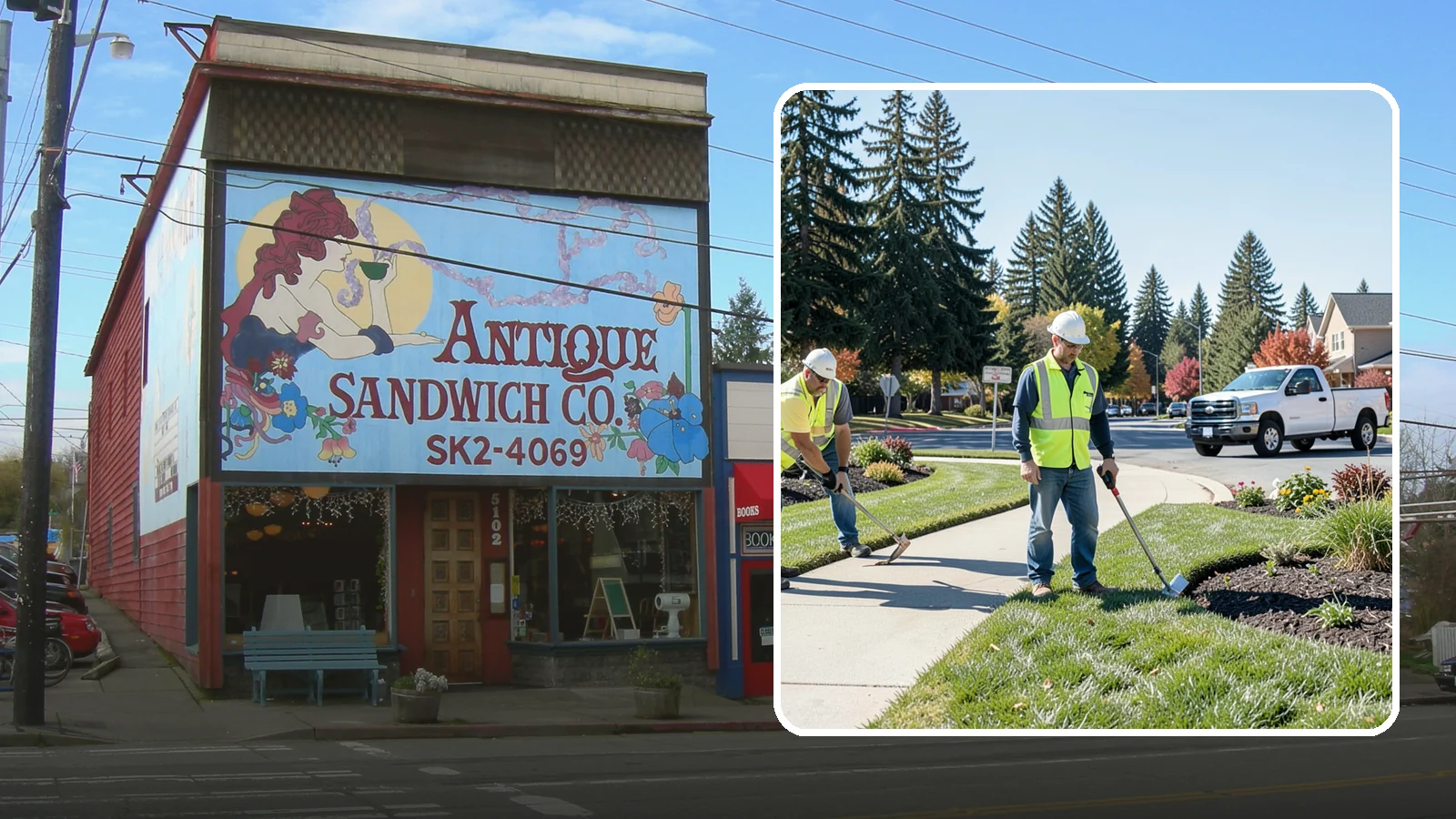 Turf Edging in Ruston, Pierce County, WA - Crisp mechanical edging along walks, curbs, and beds that gives public grounds a finished, professional look.